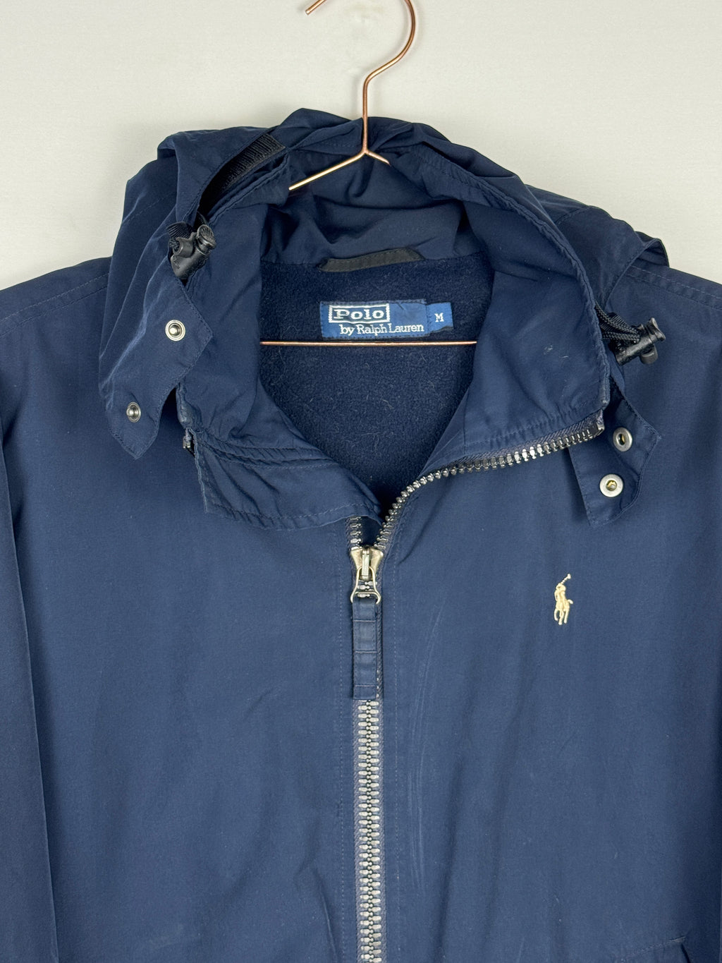 Ralph Lauren Navy Stowaway Hooded Zip-Up Jacket