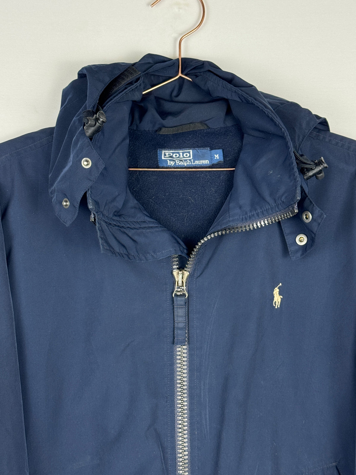 Ralph Lauren Navy Stowaway Hooded Zip-Up Jacket