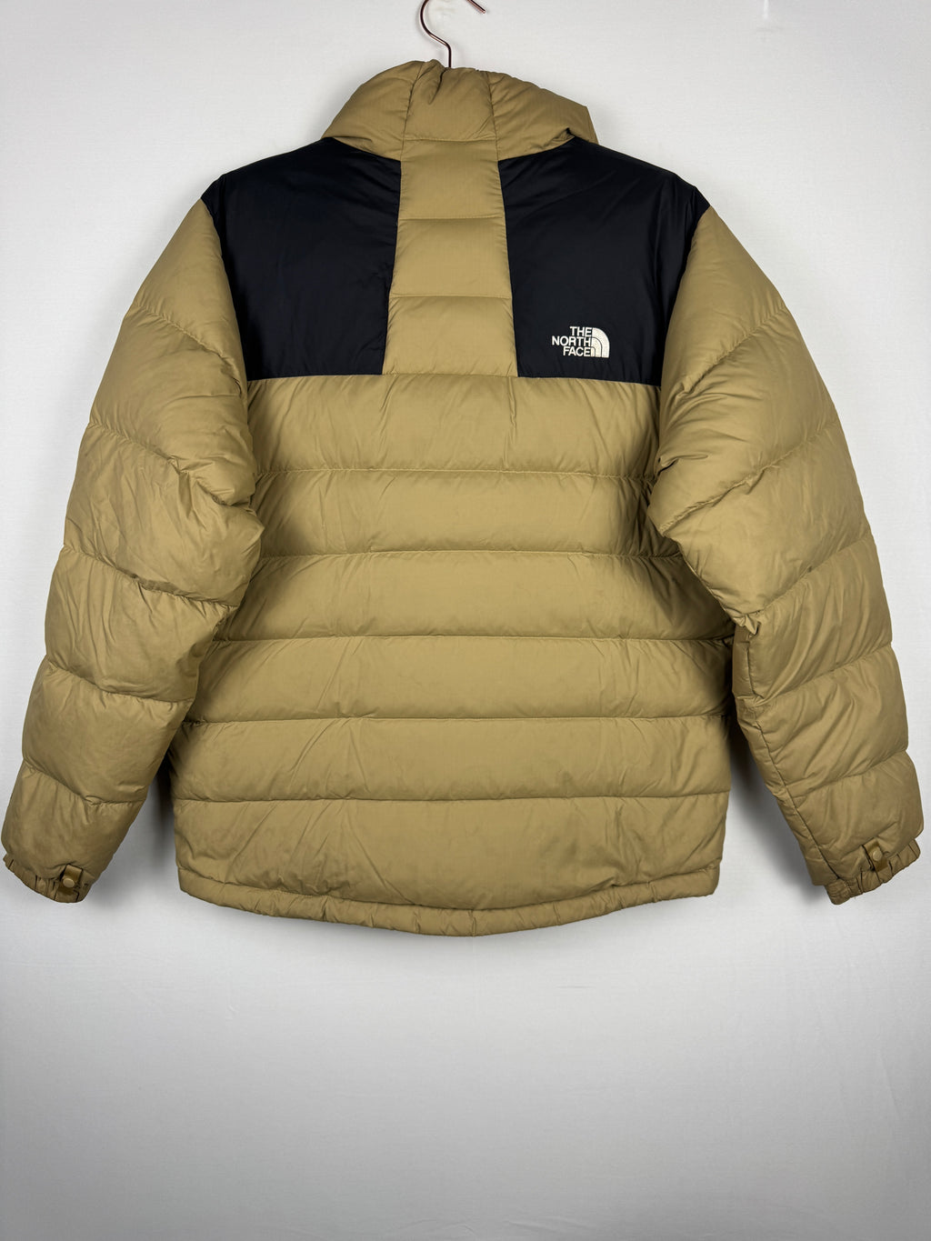 The North Face 700 Nuptse Tan/Black Zip-Up Puffer Jacket