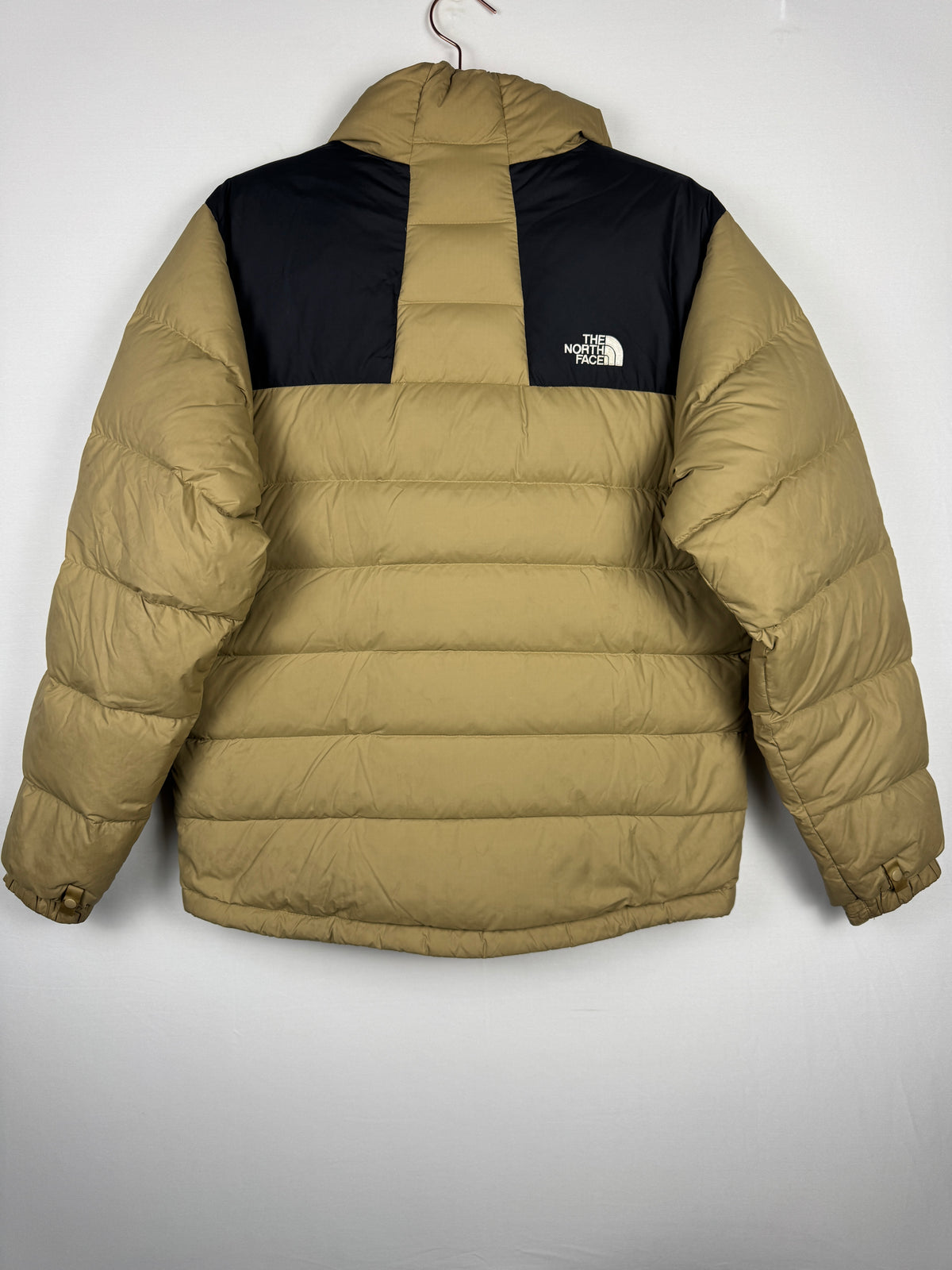 The North Face 700 Nuptse Tan/Black Zip-Up Puffer Jacket