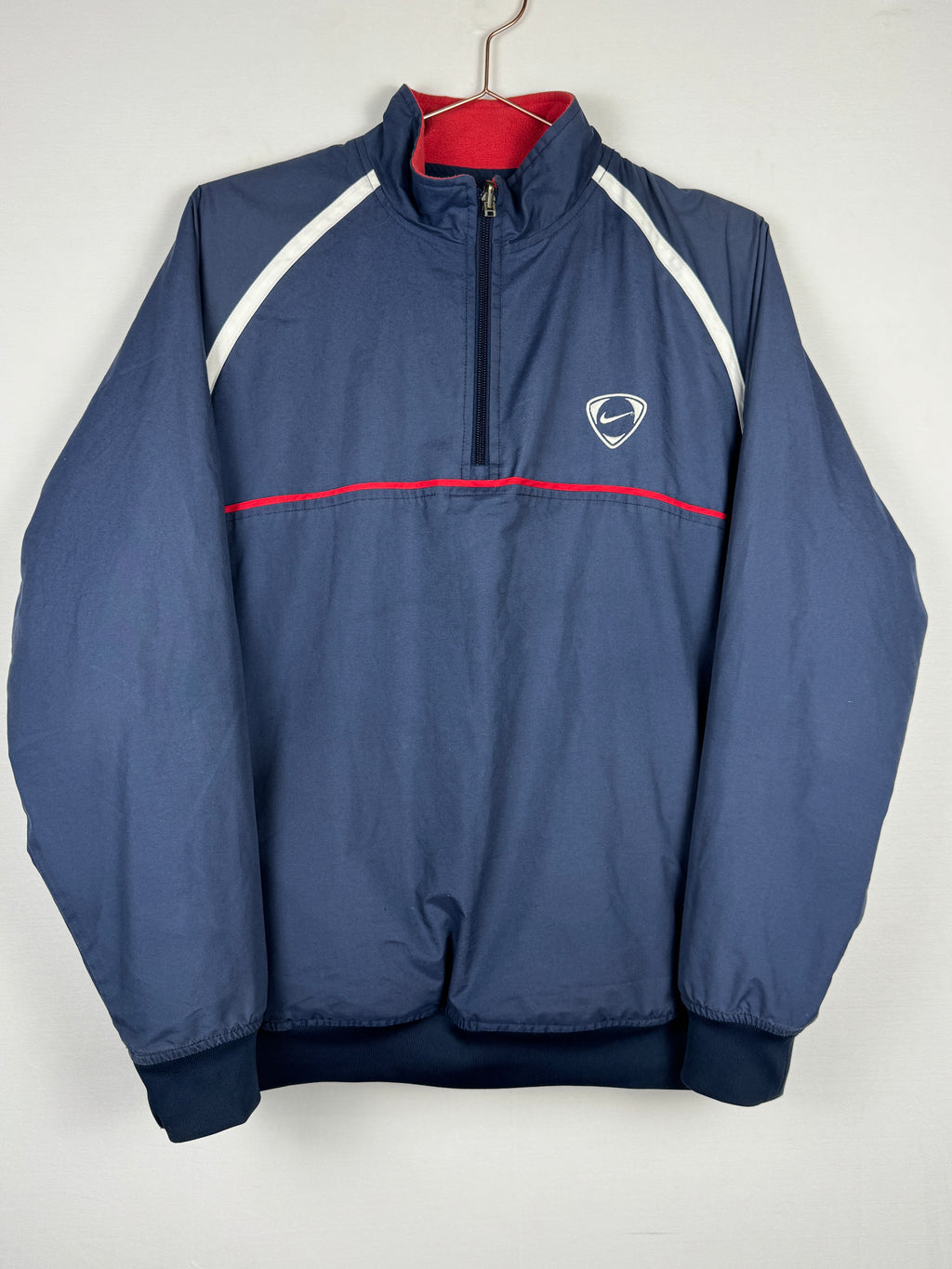Nike Vintage Navy/Red Reversible Quarter-Zip Jacket in size Medium.
