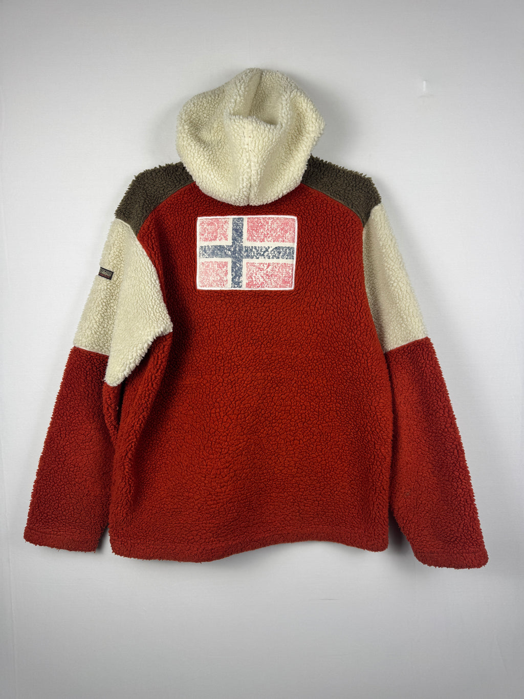 Napapijri Expedition Experience Colorblock Sherpa Fleece Hooded Zip-Up Jacket