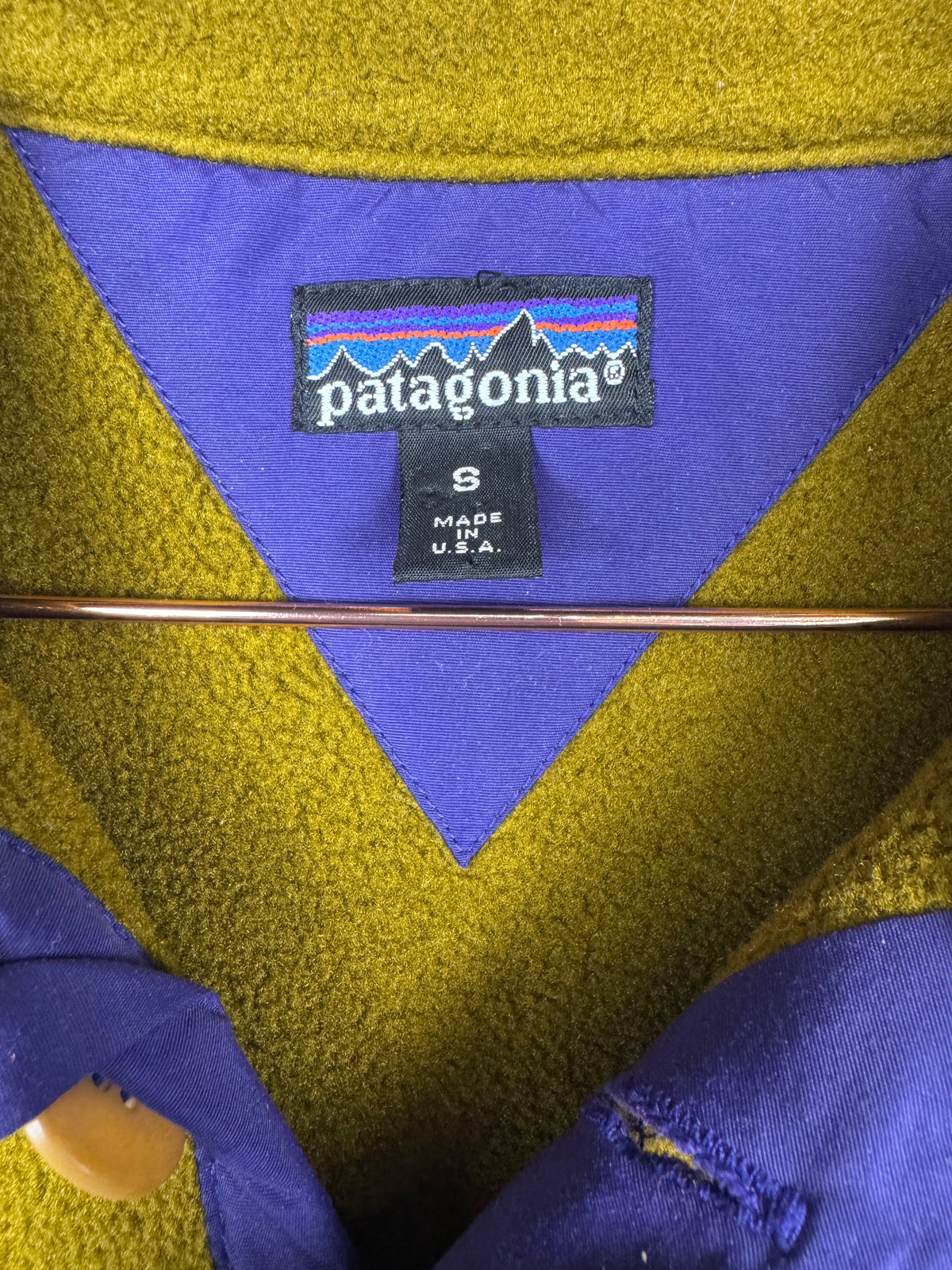 Patagonia Vintage Olive Green Synchilla Button-Up Fleece Jumper