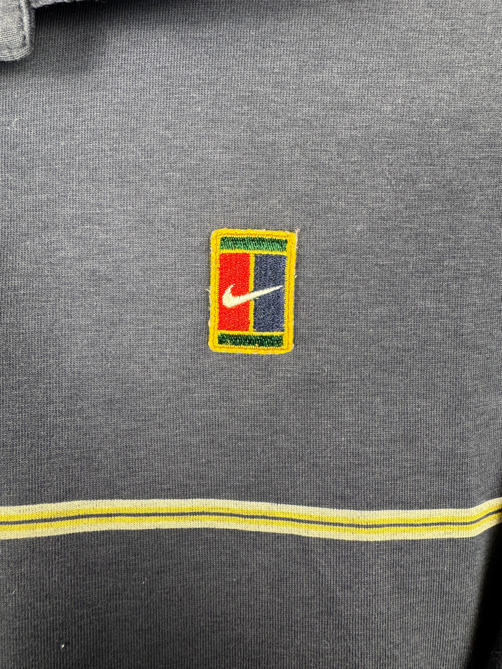 Nike Court Vintage Navy Striped Tennis Polo Shirt
