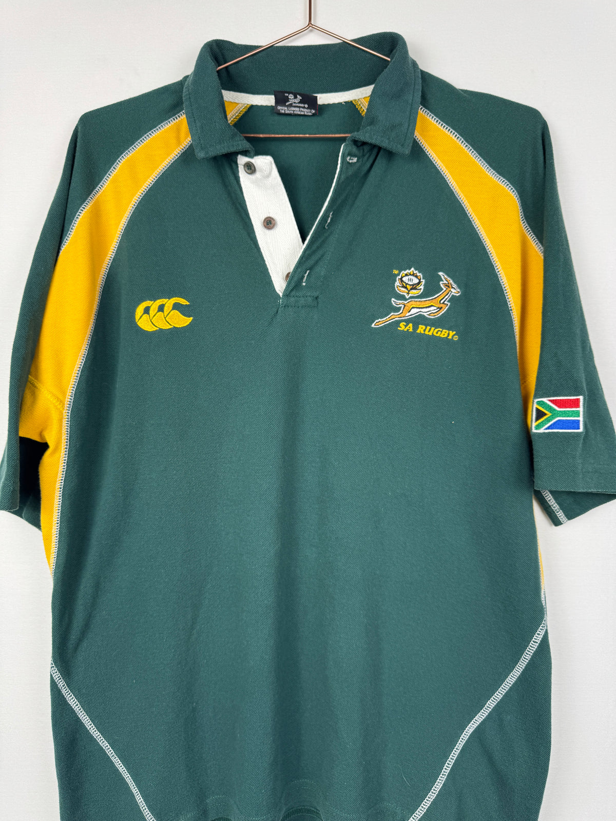 Vintage Canterbury 2007 Green/Gold South Africa Rugby Shirt