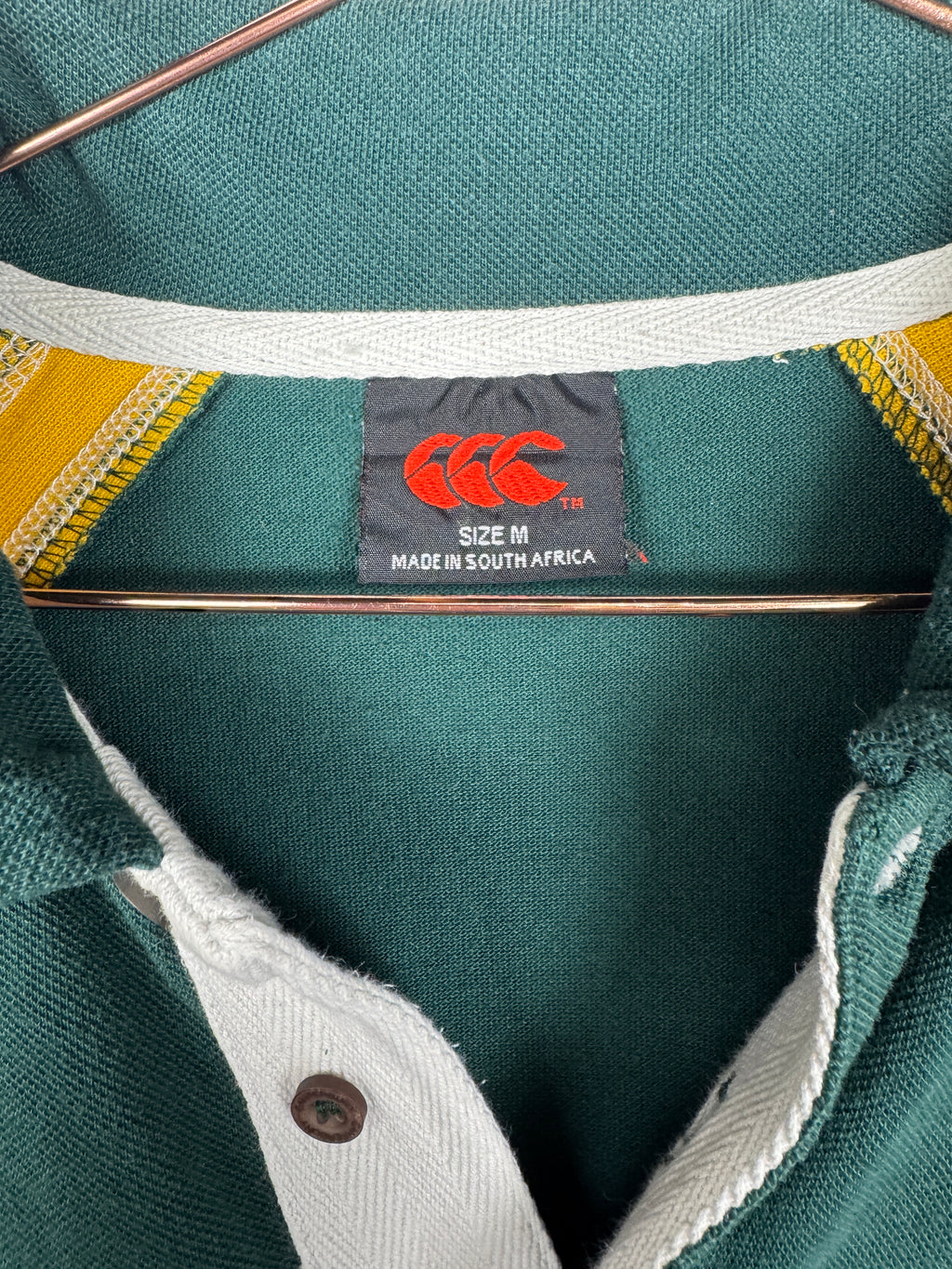 Vintage Canterbury 2007 Green/Gold South Africa Rugby Shirt