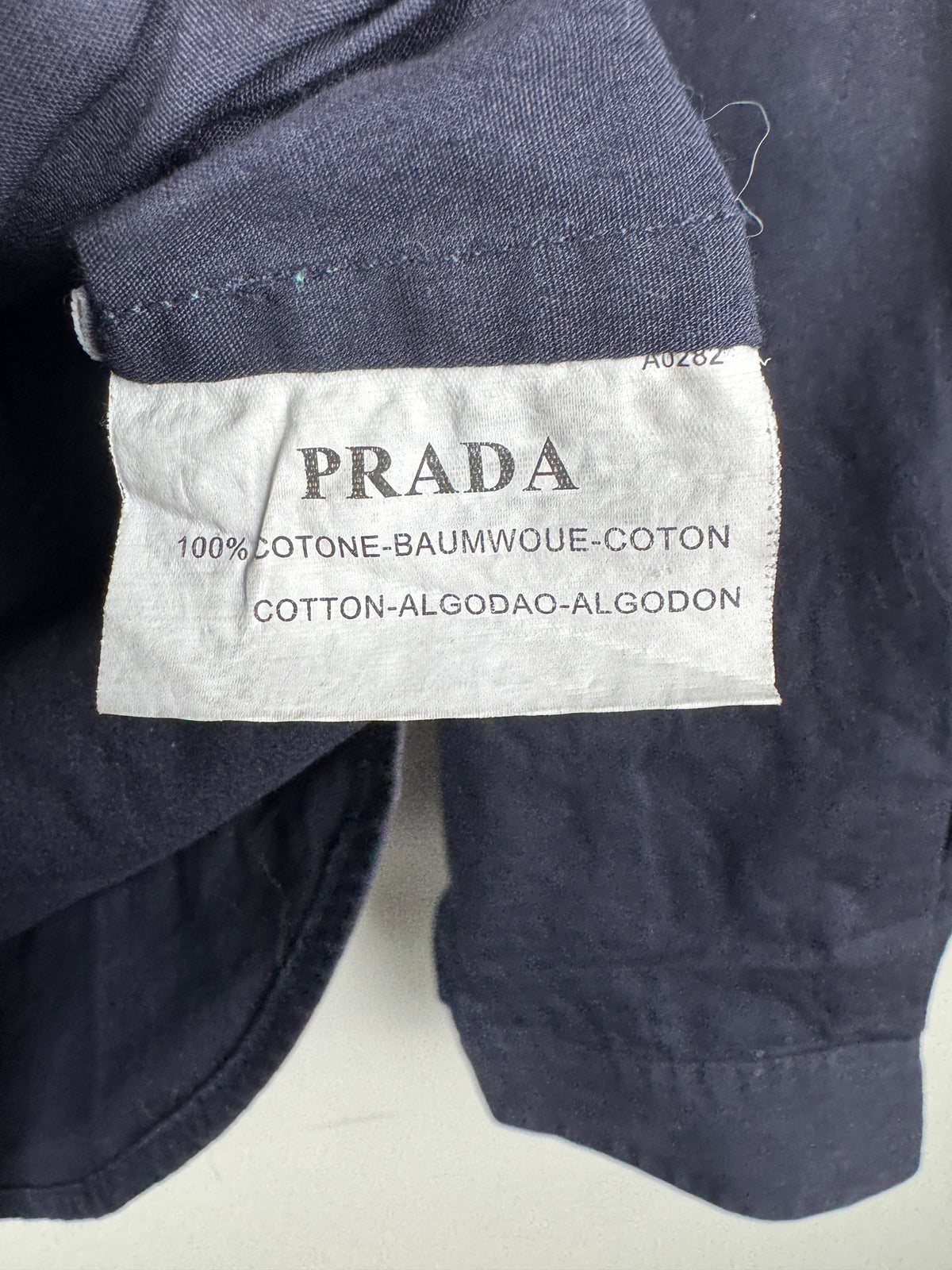 Prada Vintage Navy Blue Linea Rossa Long-Sleeve Shirt