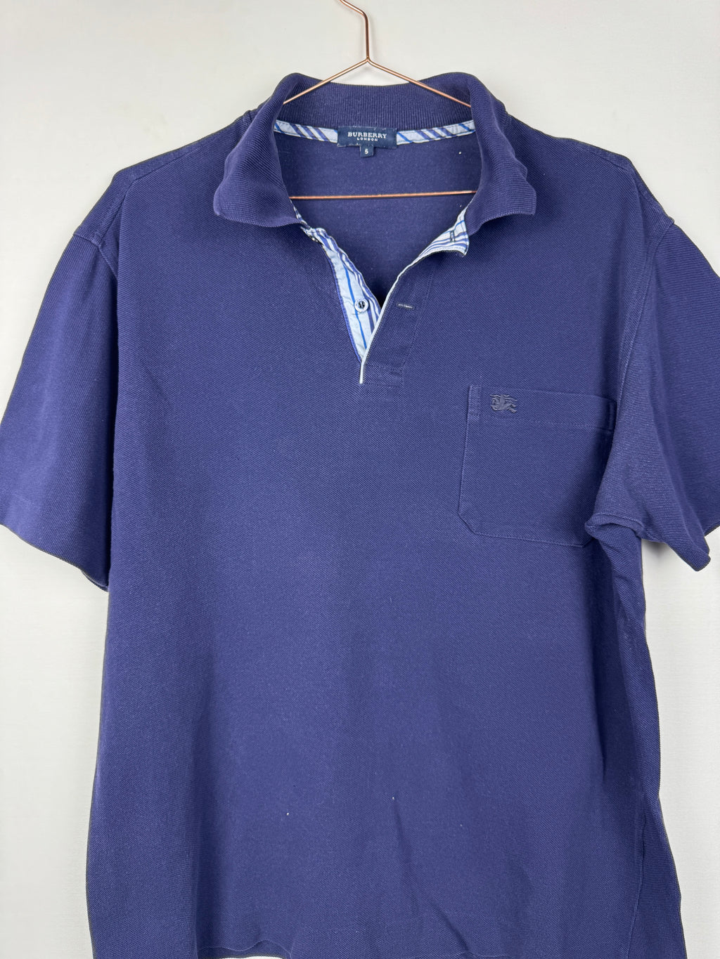 Burberry London Vintage Navy Blue Polo Shirt