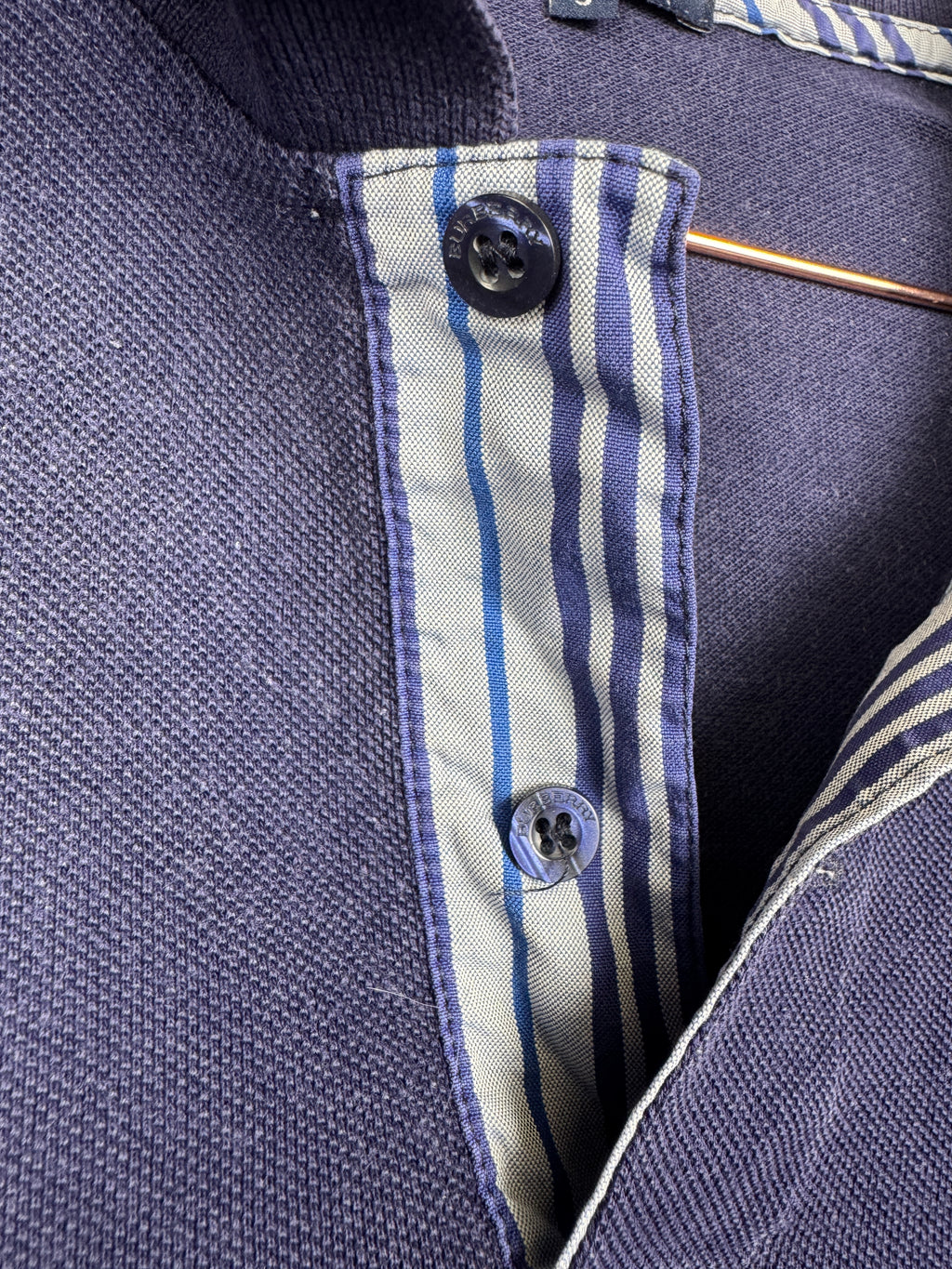 Burberry London Vintage Navy Blue Polo Shirt