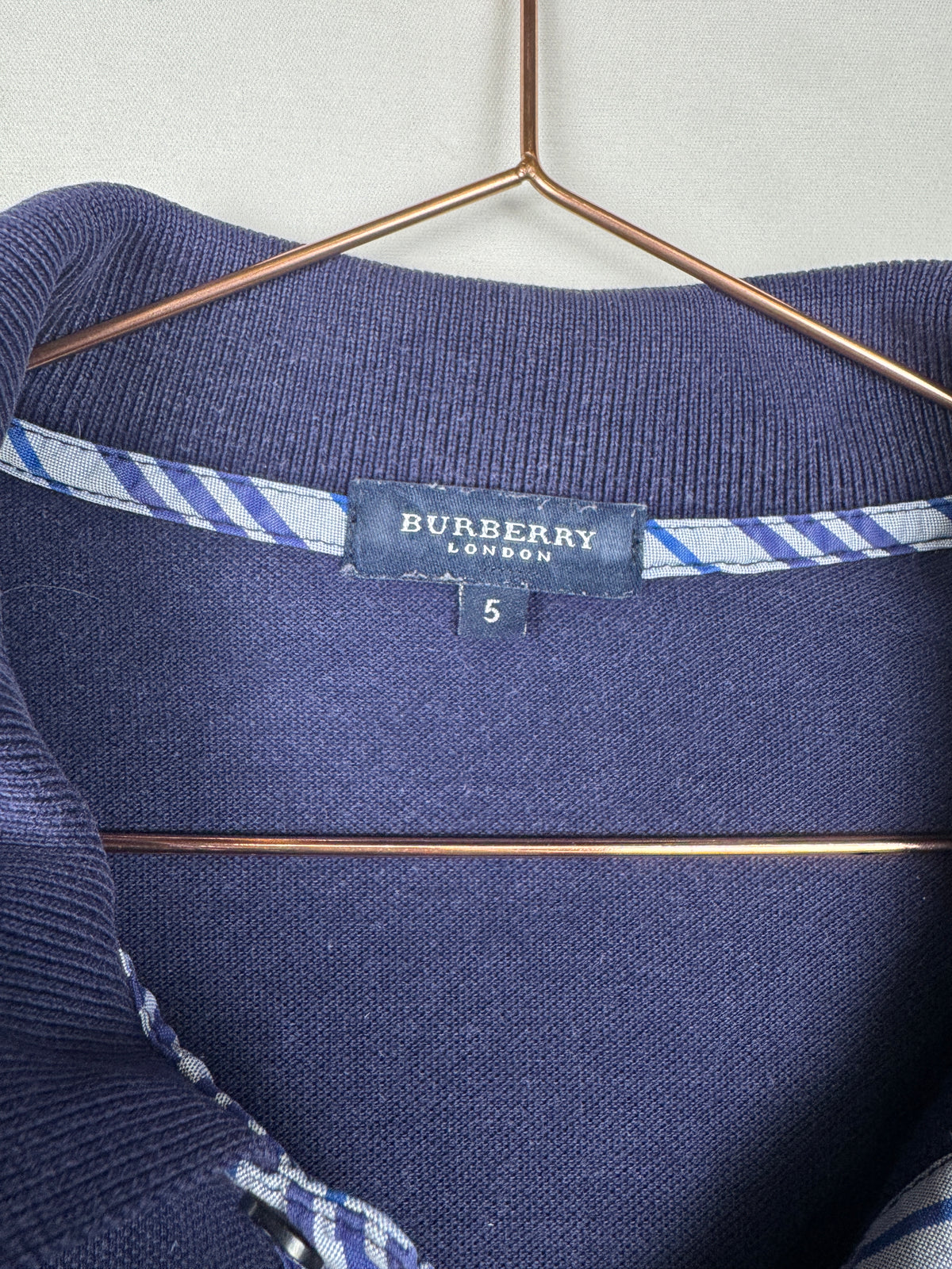 Burberry London Vintage Navy Blue Polo Shirt