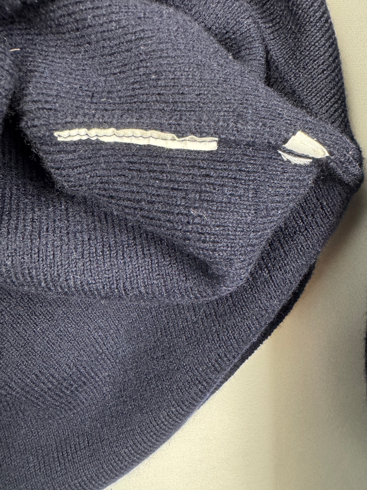 Stone Island Navy Blue V-Neck Knit Jumper