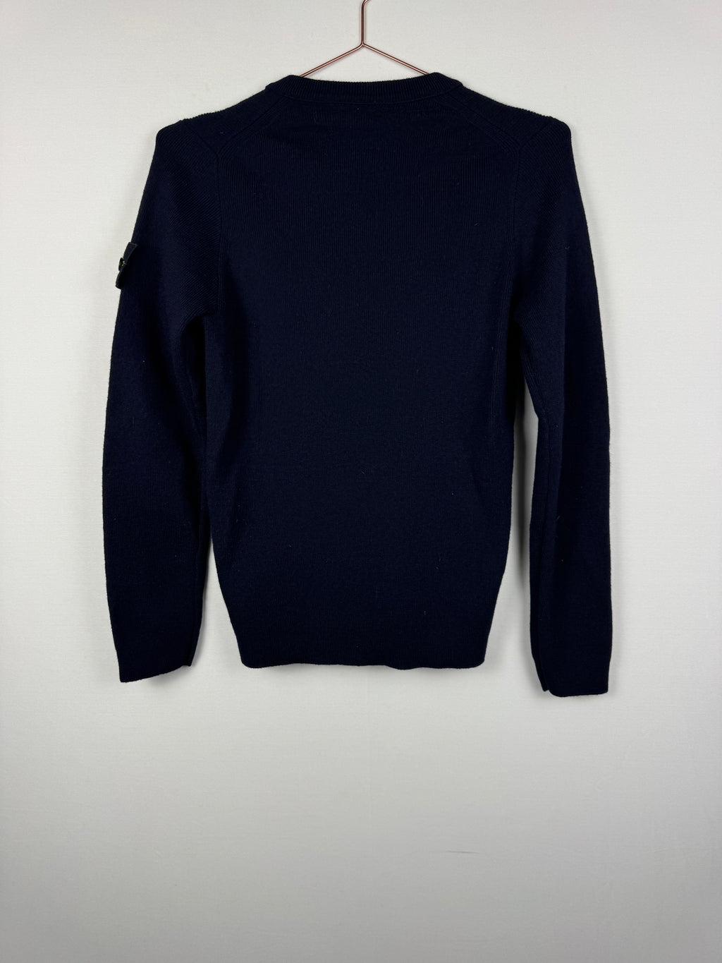 Stone Island Navy Blue V-Neck Knit Jumper