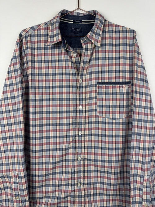 Armani Jeans Vintage Red/Blue Check Long-Sleeve Shirt
