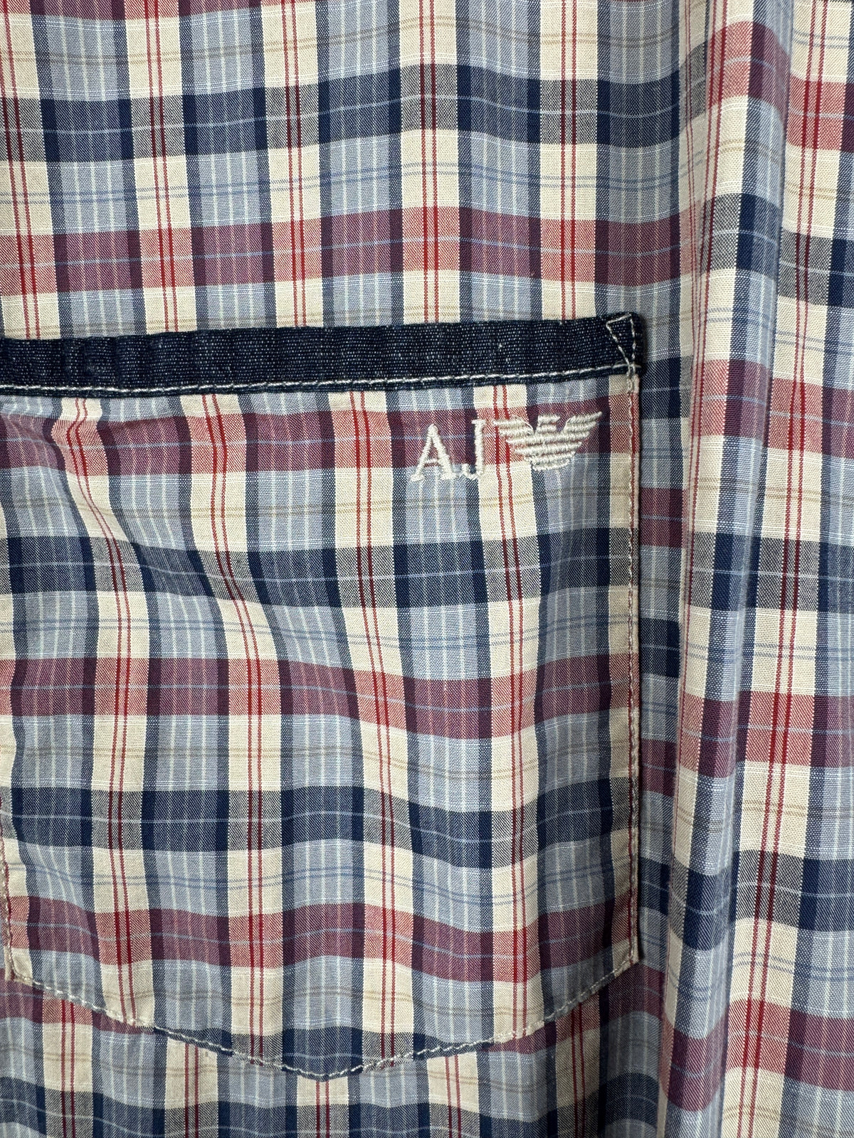 Armani Jeans Vintage Red/Blue Check Long-Sleeve Shirt