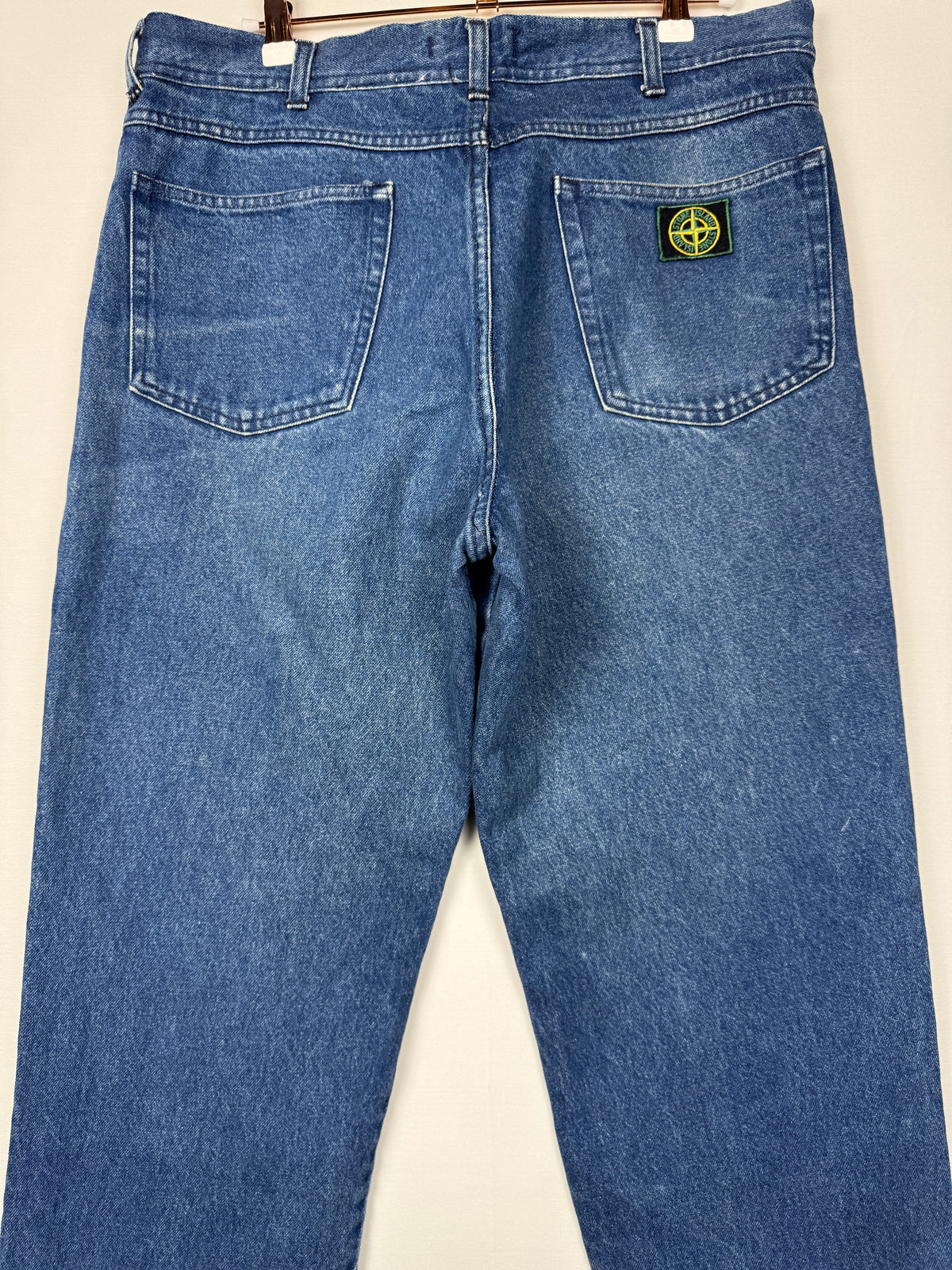 Stone Island 1980s/1990s Vintage Blue Denim Jeans in size 54 / 36x32.