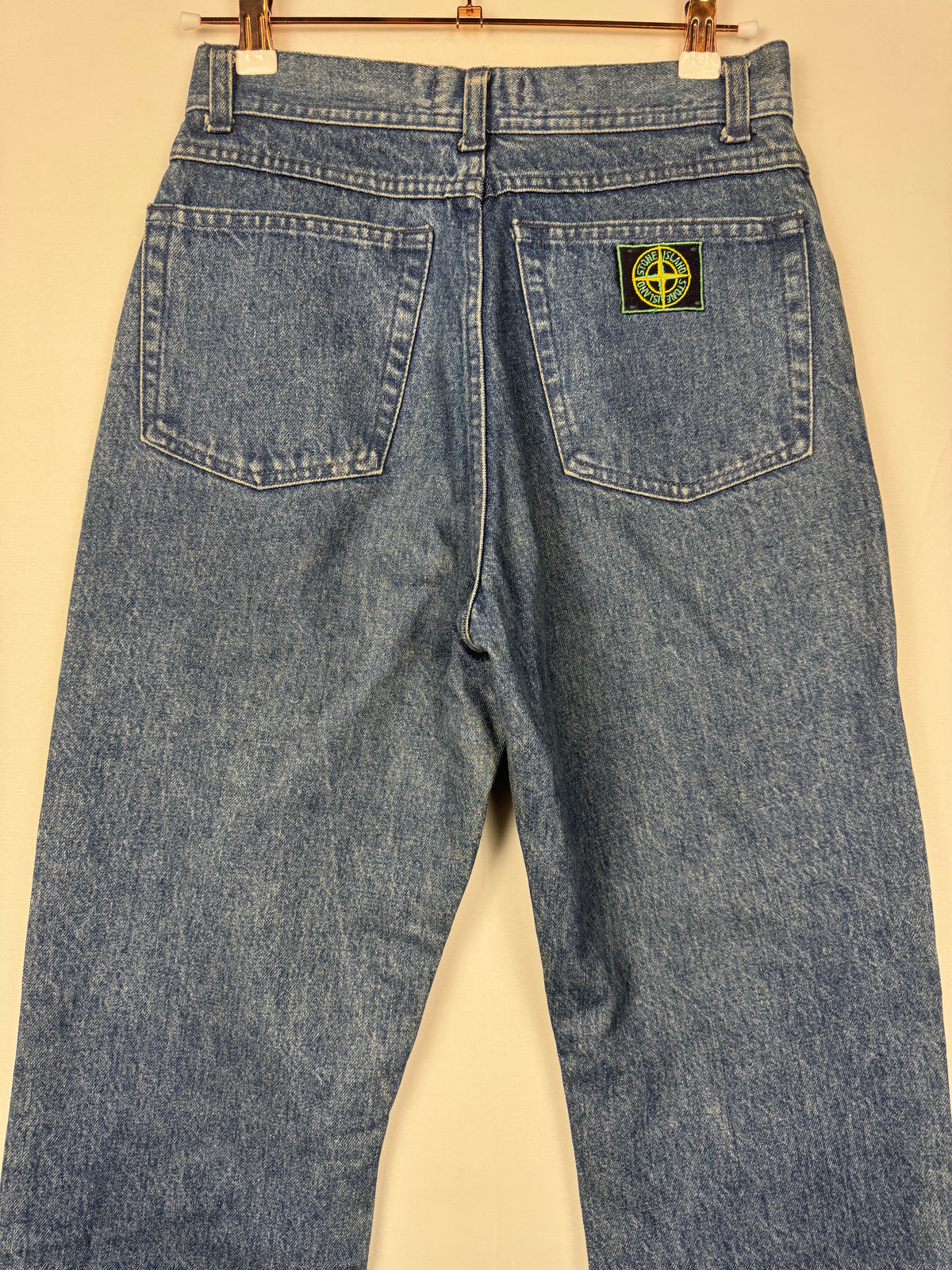 Stone Island 1980s/1990s Vintage Blue Denim Jeans in size 42/28x28