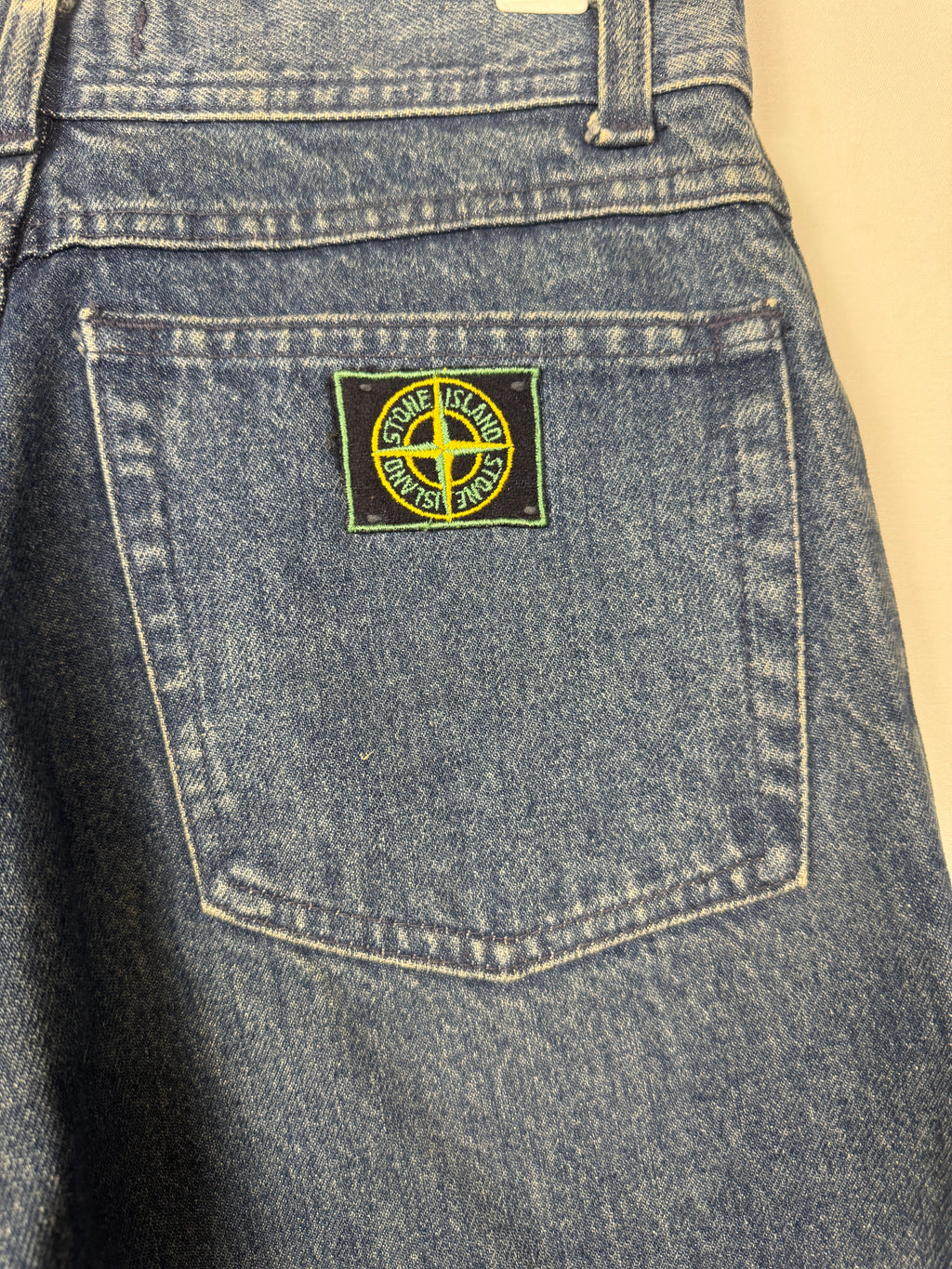 Stone Island 1980s/1990s Vintage Blue Denim Jeans in size 42/28x28