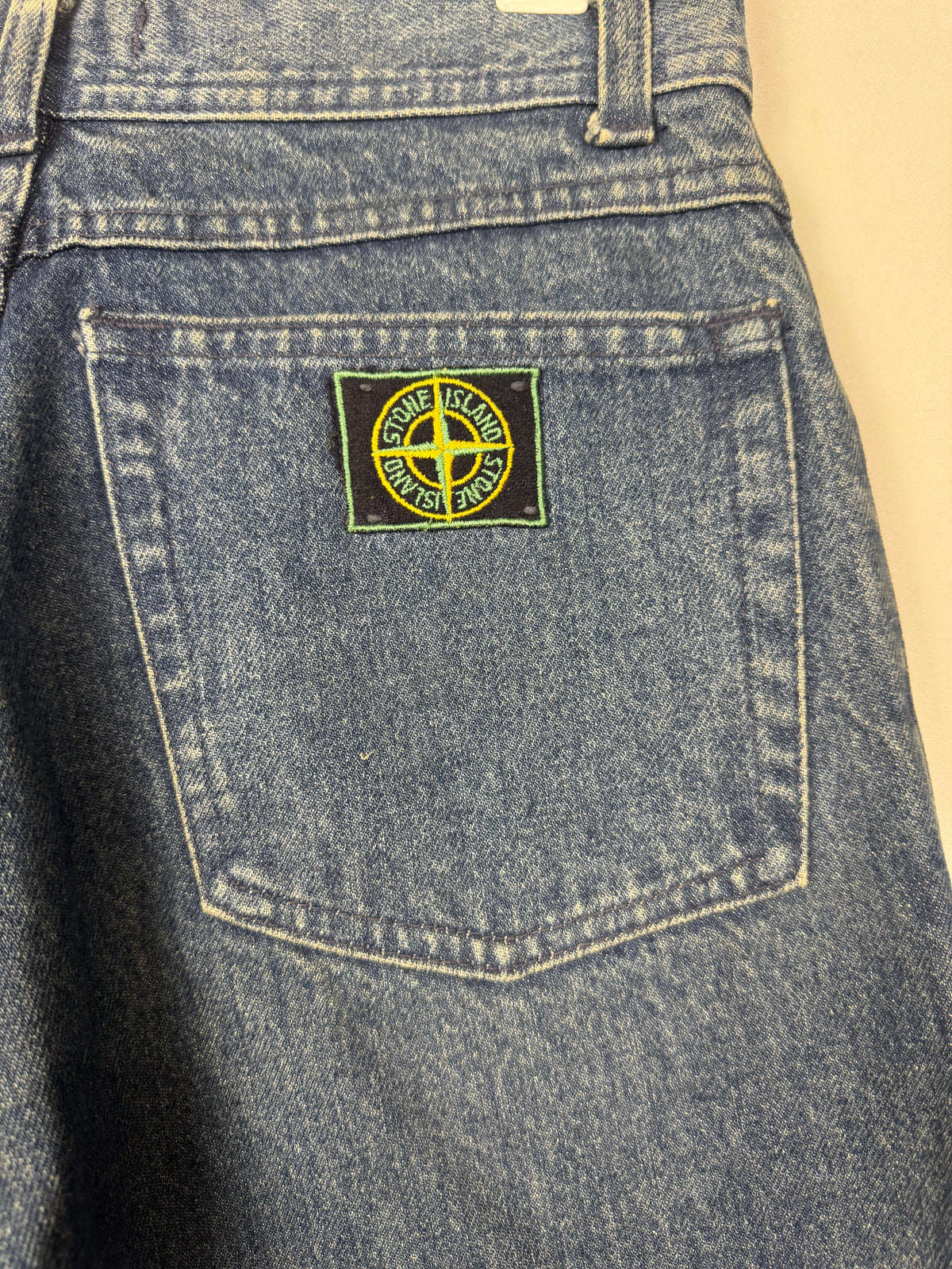 Stone Island 1980s/1990s Vintage Blue Denim Jeans in size 42/28x28