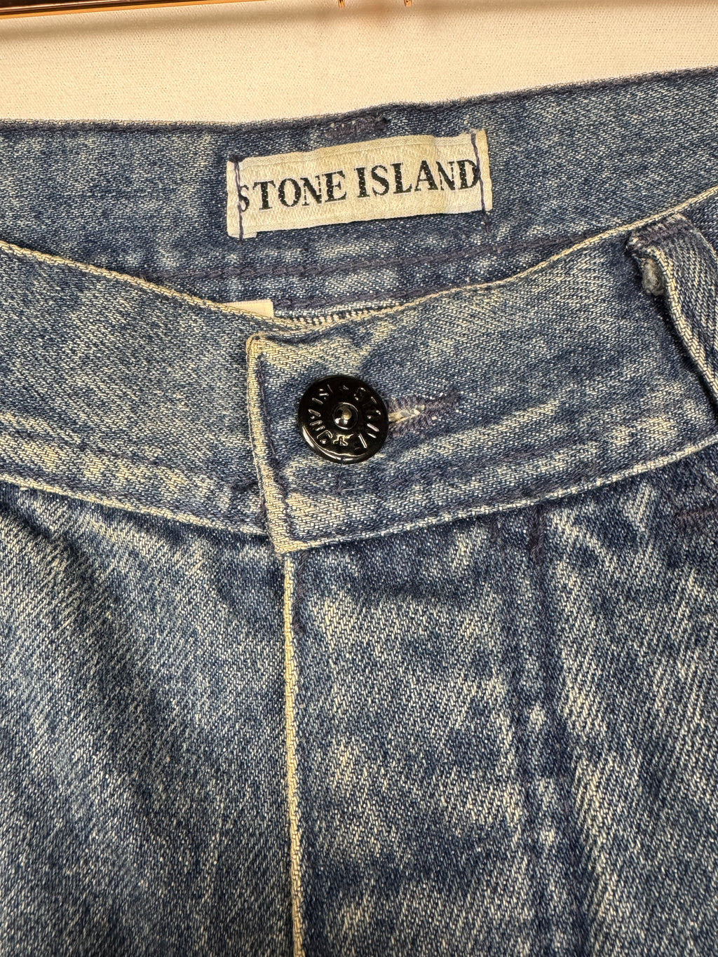 Stone Island 1980s/1990s Vintage Blue Denim Jeans in size 42/28x28