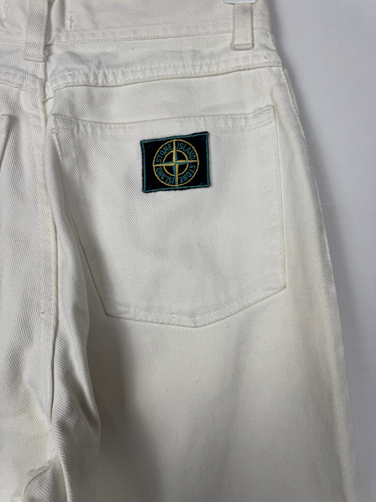 Stone Island 1980s/1990s Vintage Off-White Denim Jeans in size 40 / 26x26