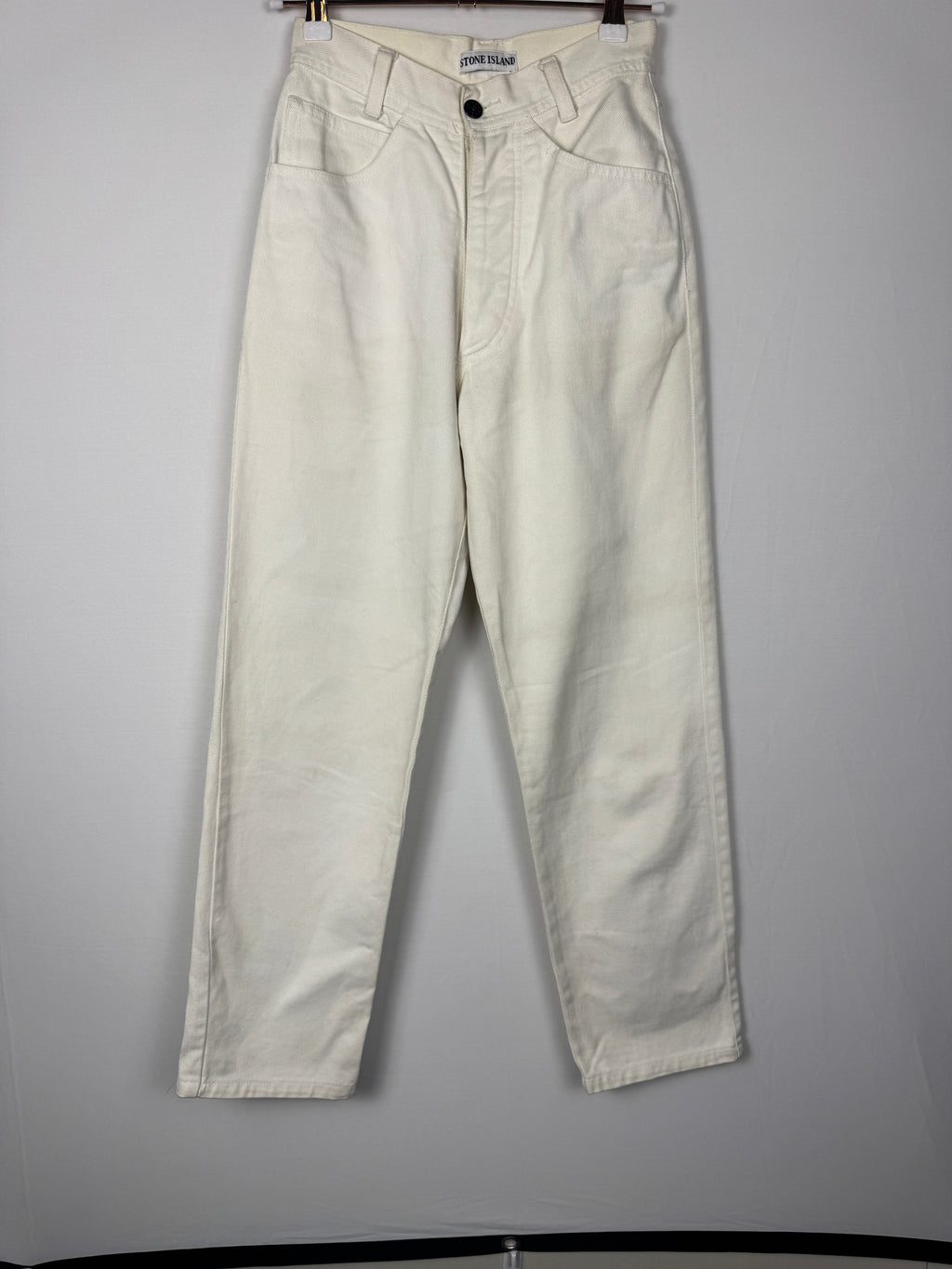 Stone Island 1980s/1990s Vintage Off-White Denim Jeans in size 40 / 26x26