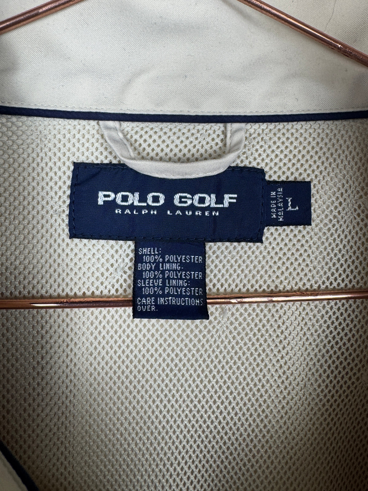Polo Golf Ralph Lauren Vintage Cream Half-Zip Windbreaker Jacket