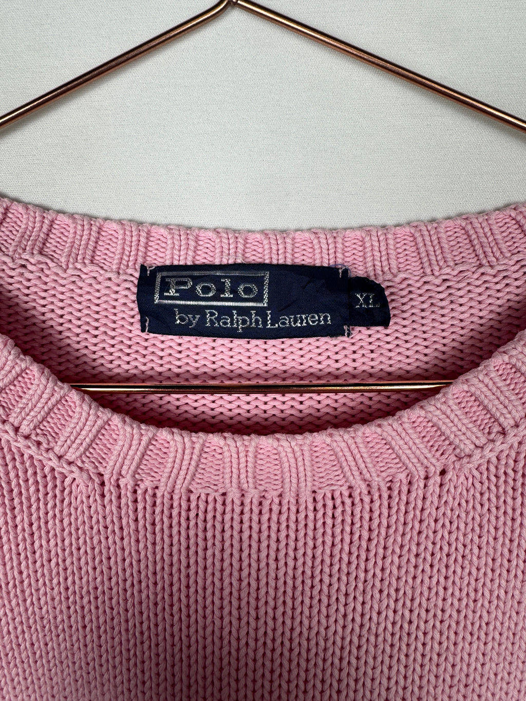 Ralph Lauren Vintage Pink Crewneck Knitted Jumper