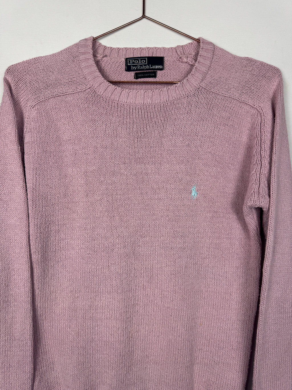 Ralph Lauren Women's Vintage Pink Crewneck Knit Jumper