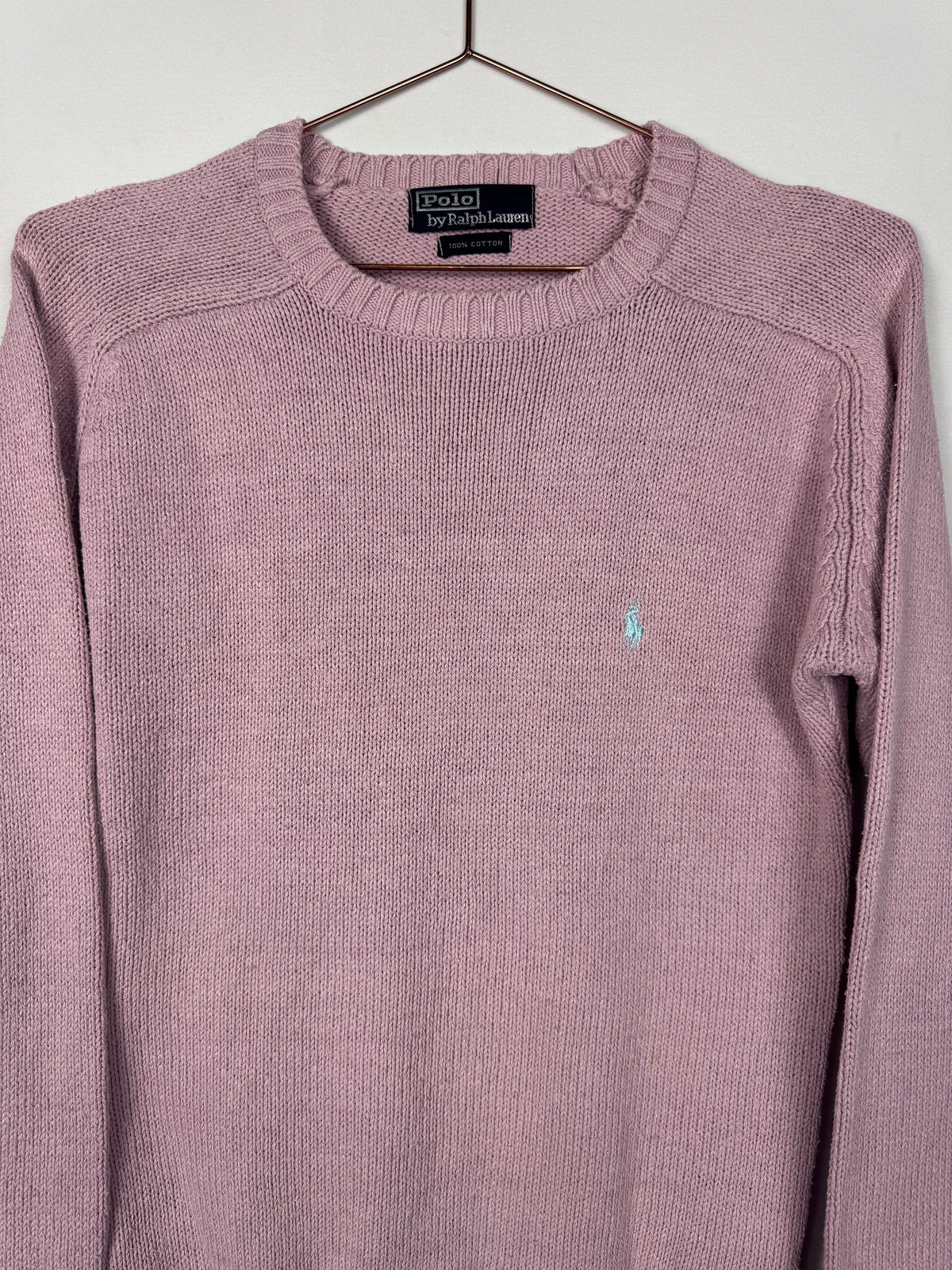 Ralph Lauren Women's Vintage Pink Crewneck Knit Jumper