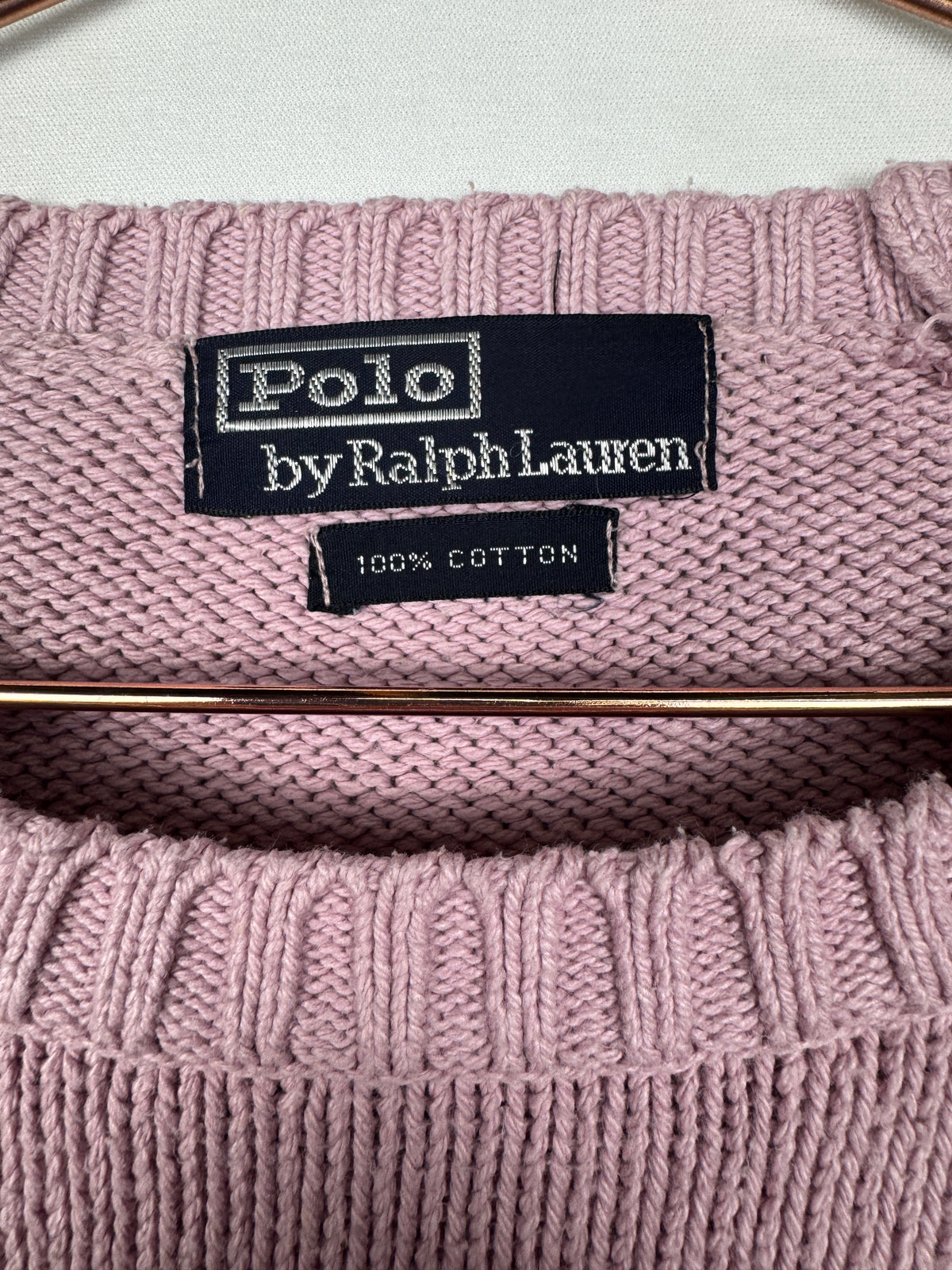 Ralph Lauren Women's Vintage Pink Crewneck Knit Jumper