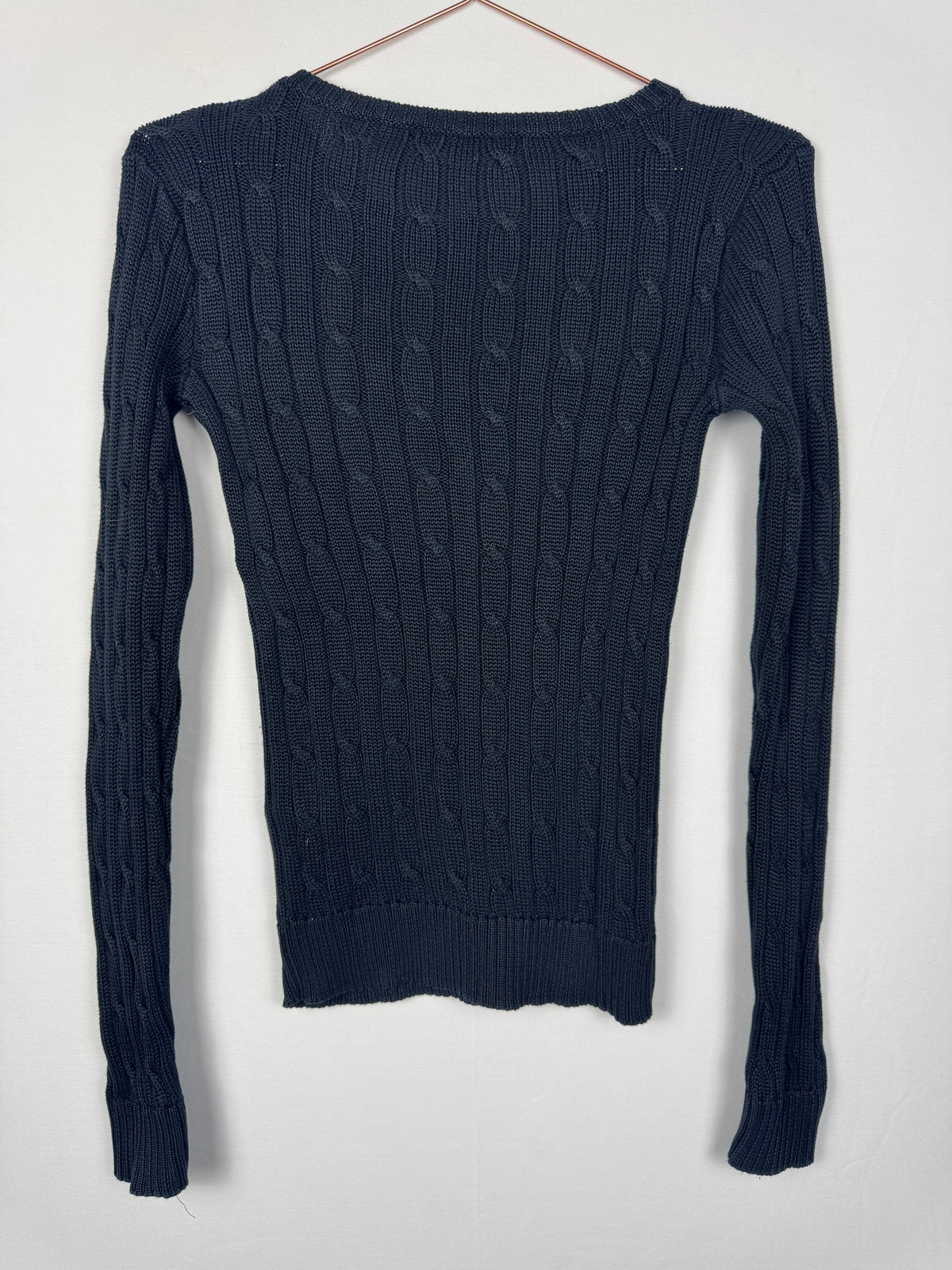 Ralph Lauren Women's Vintage Black Cable Knit Jumper