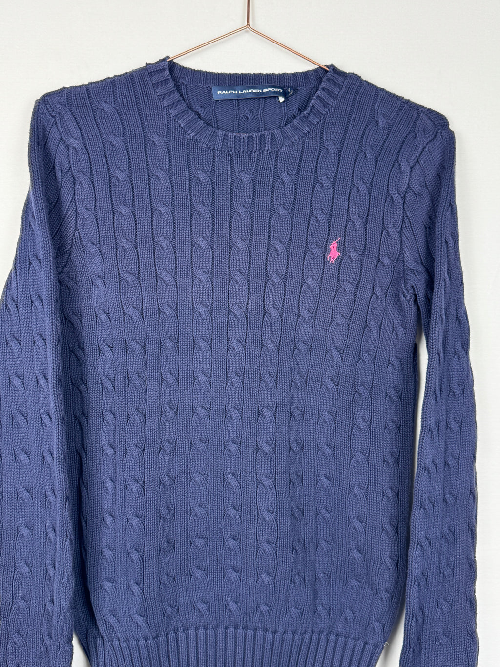 Ralph Lauren Women's Vintage Navy Blue Cable Knit