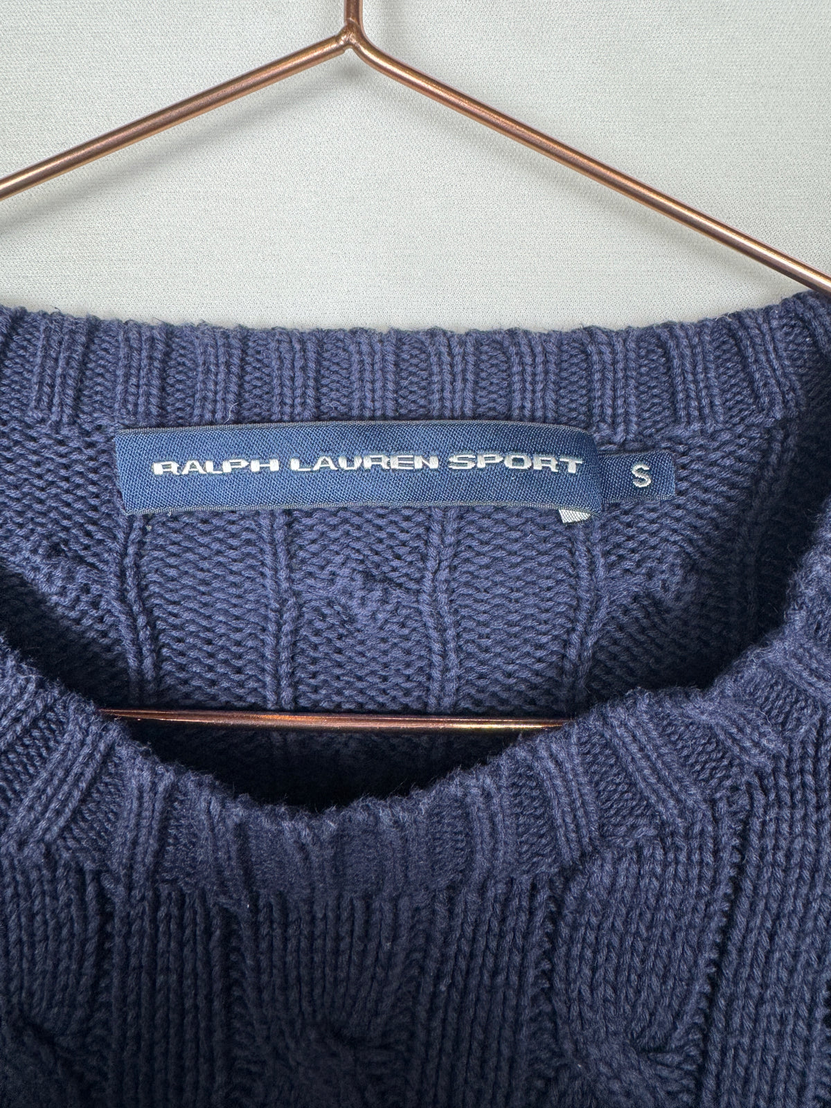 Ralph Lauren Women's Vintage Navy Blue Cable Knit