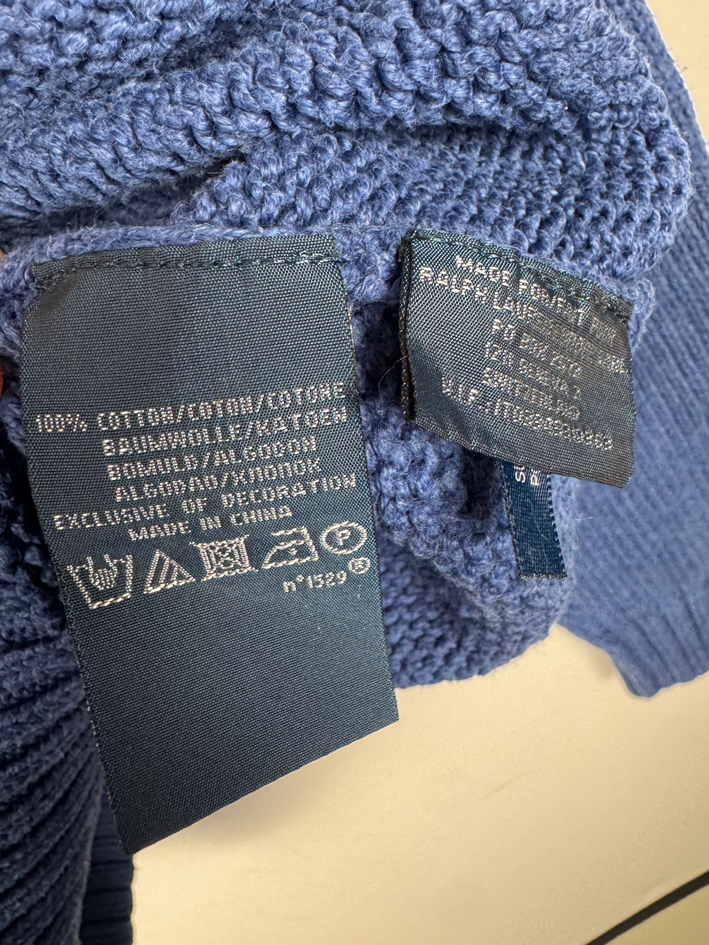 Ralph Lauren Vintage Blue Heavy Knit Crewneck Jumper