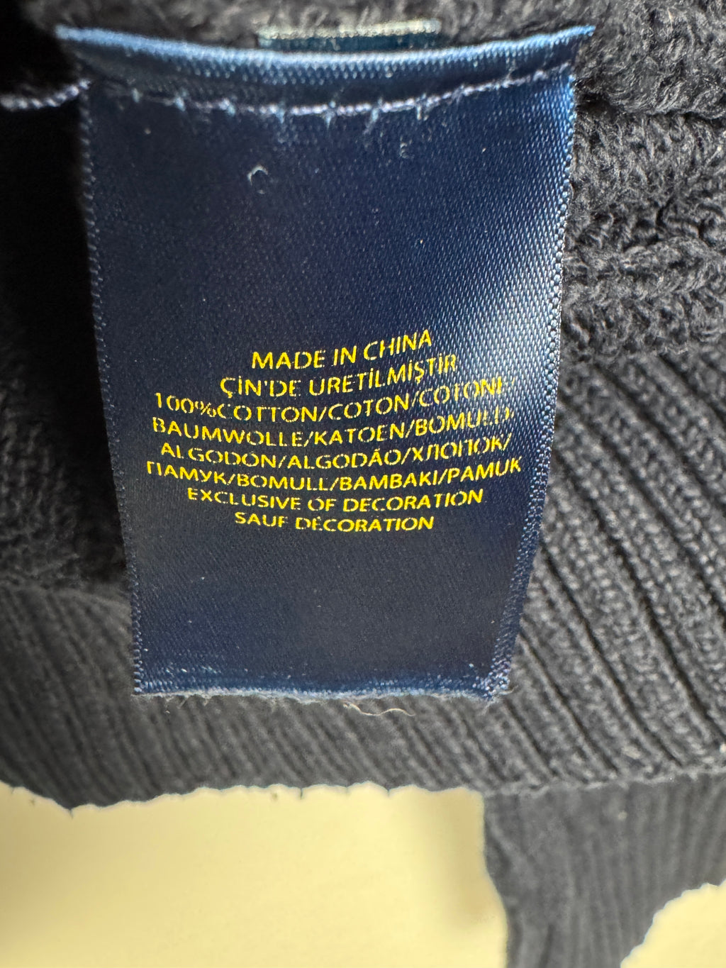 Ralph Lauren Vintage Dark Navy Blue Cable Knitted Jumper