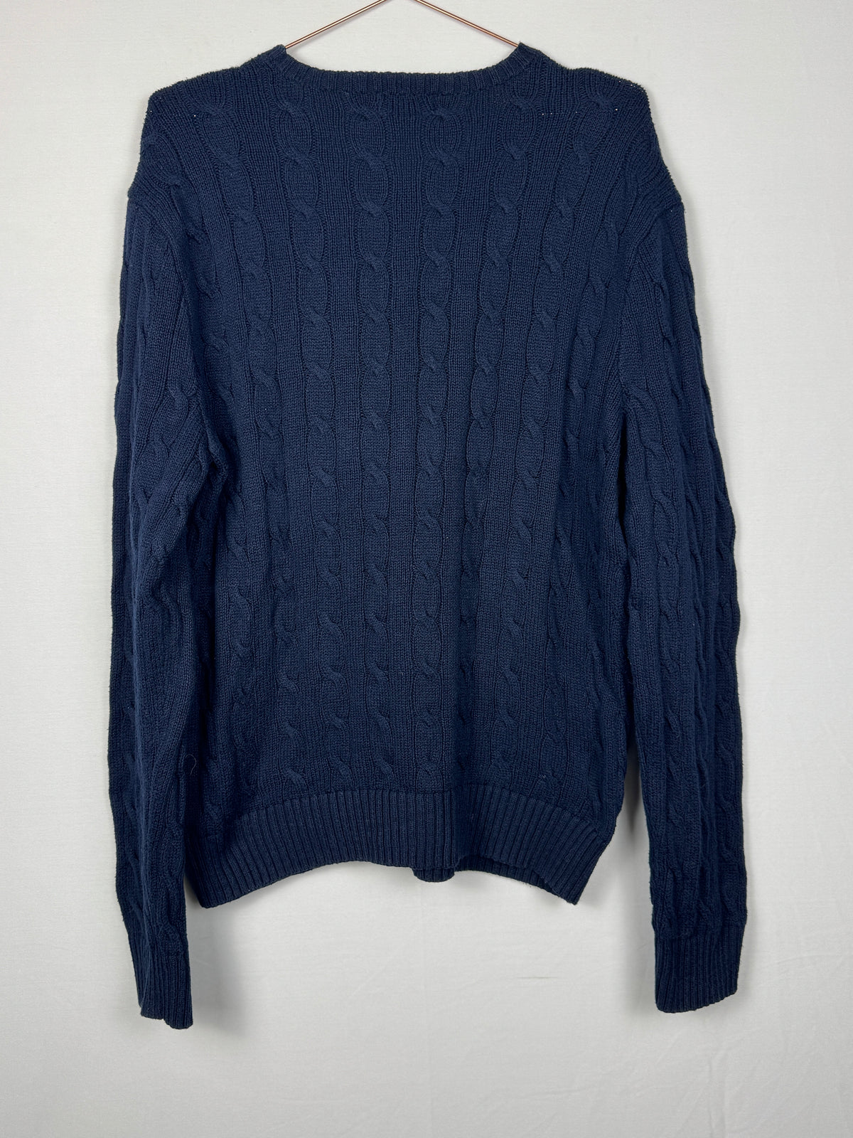 Ralph Lauren Vintage Dark Navy Blue Cable Knitted Jumper