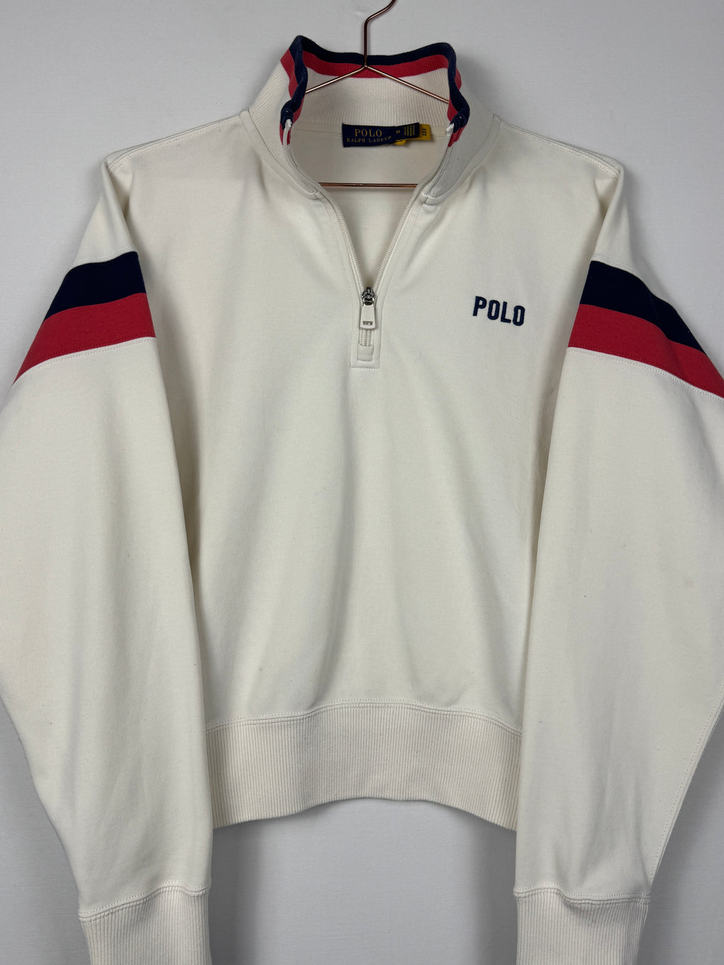 Ralph Lauren Women's Cream Quarter-Zip Sweatshirt