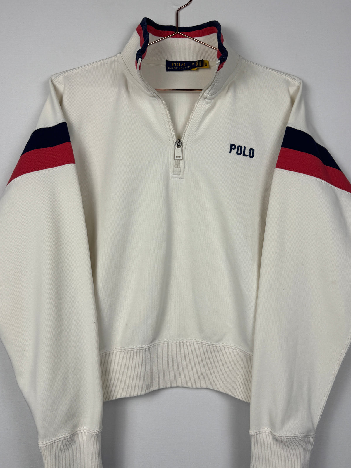 Ralph Lauren Women's Cream Quarter-Zip Sweatshirt