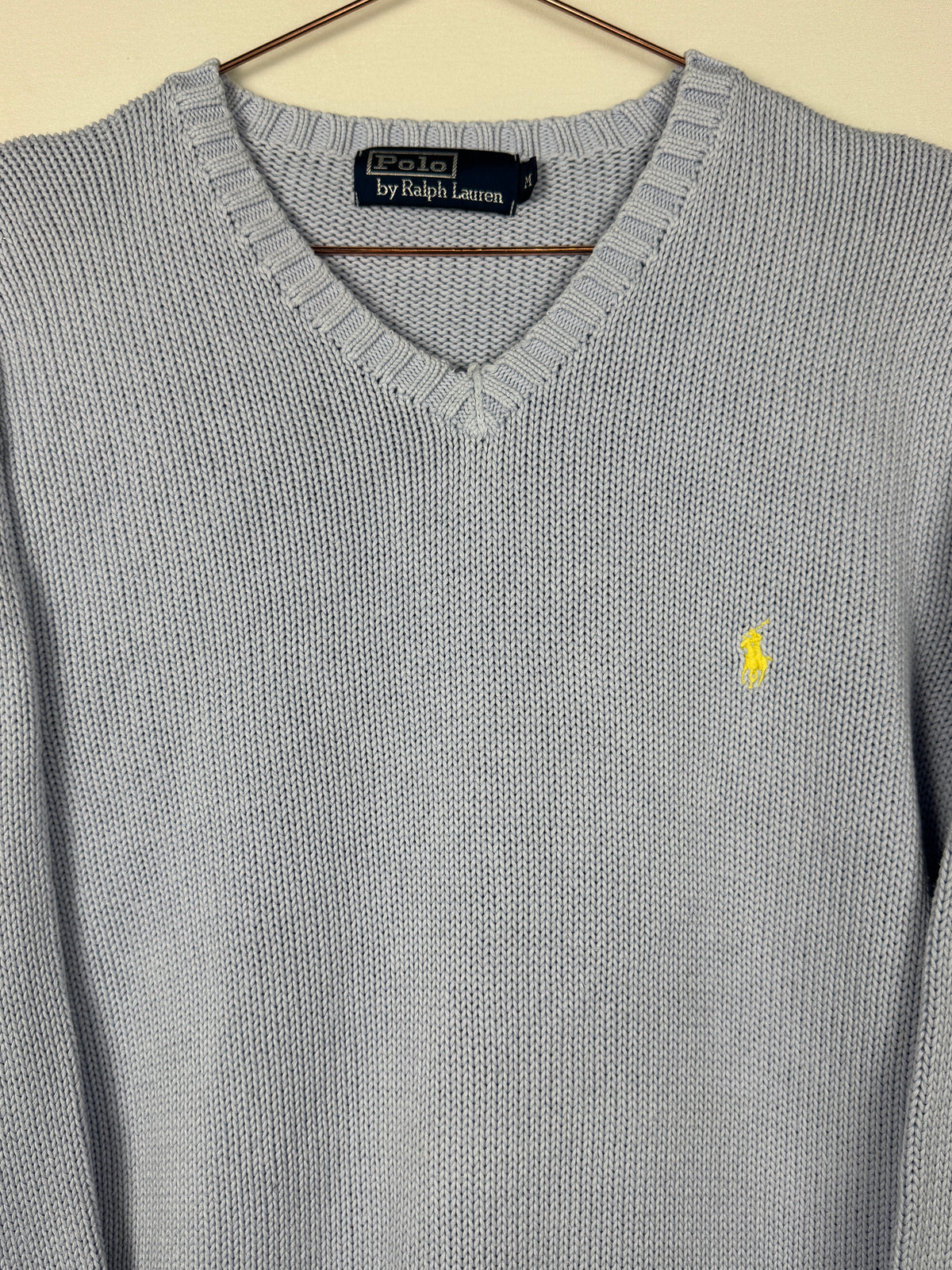 Ralph Lauren Vintage Light Blue V-Neck Knit