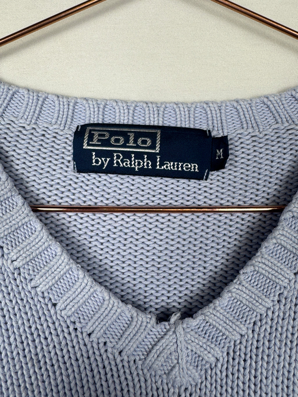 Ralph Lauren Vintage Light Blue V-Neck Knit