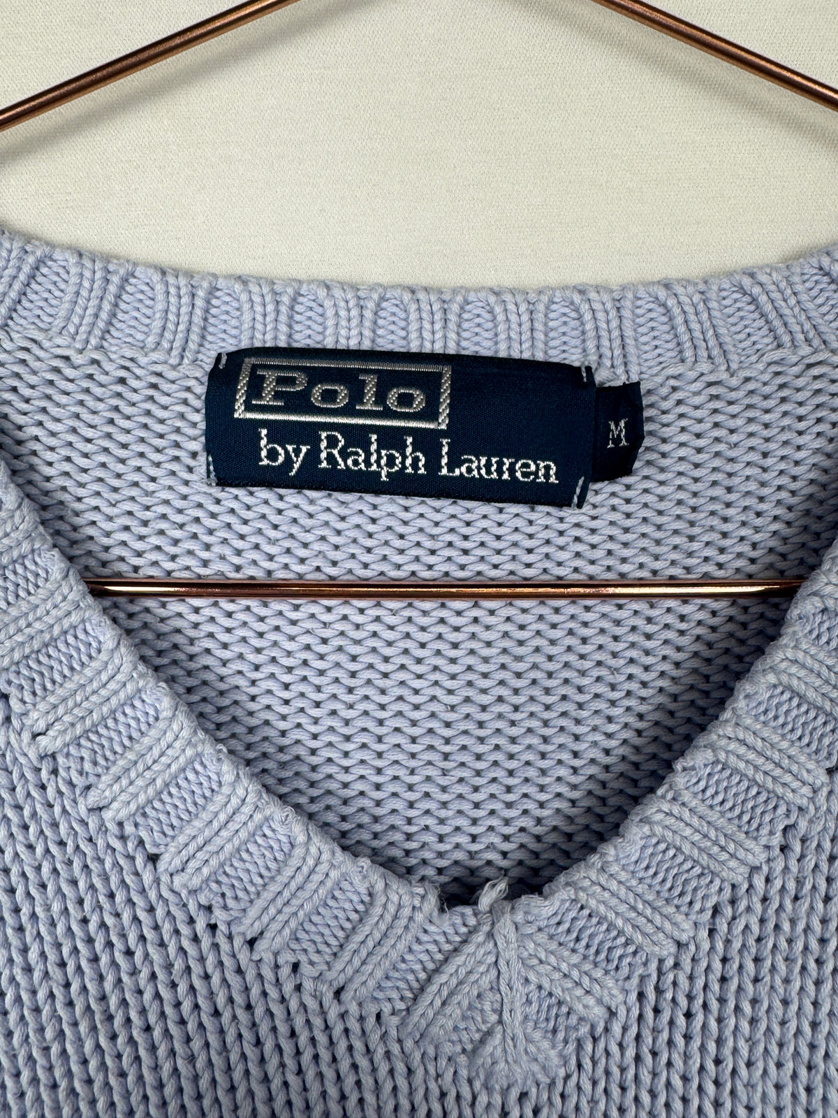 Ralph Lauren Vintage Light Blue V-Neck Knit