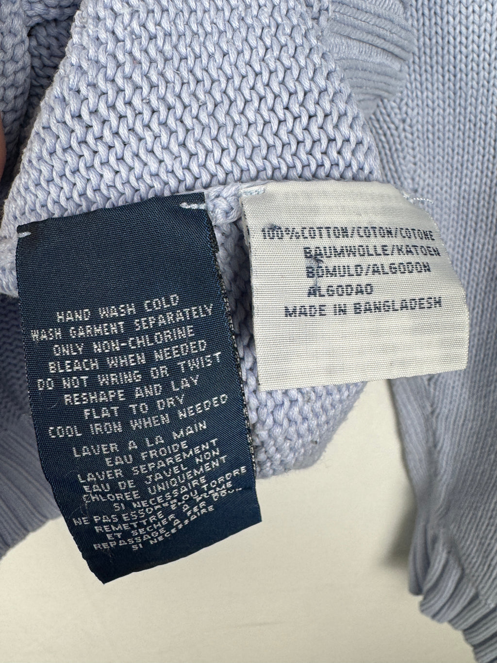 Ralph Lauren Vintage Light Blue V-Neck Knit