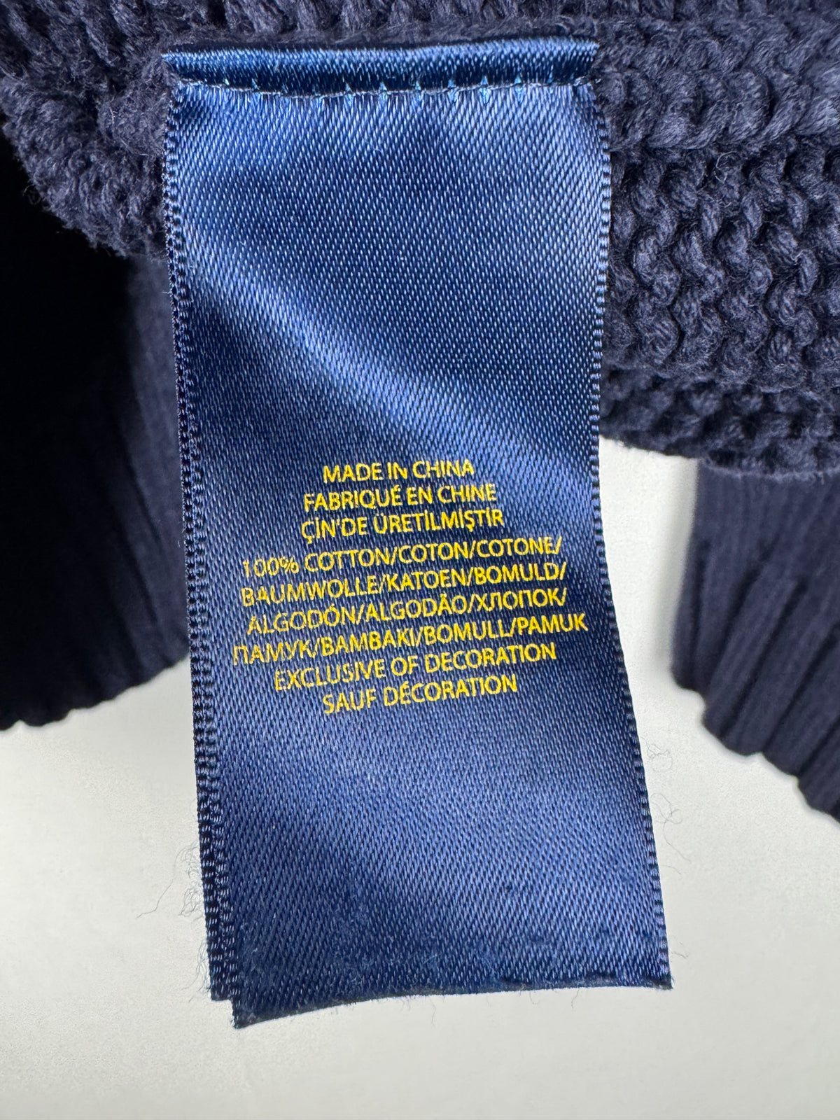 Ralph Lauren Vintage Navy Blue Quarter-Zip America Flag Jumper