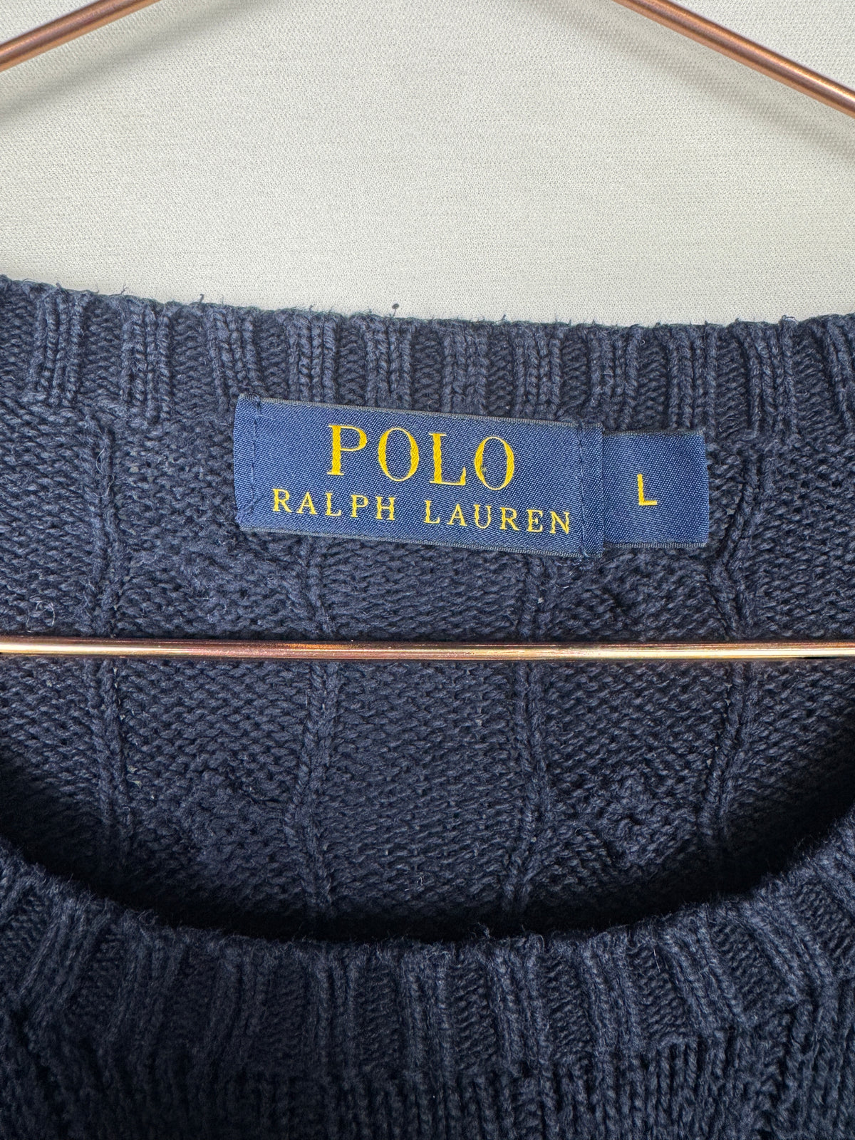 Ralph Lauren Navy Blue Cable Knit Jumper