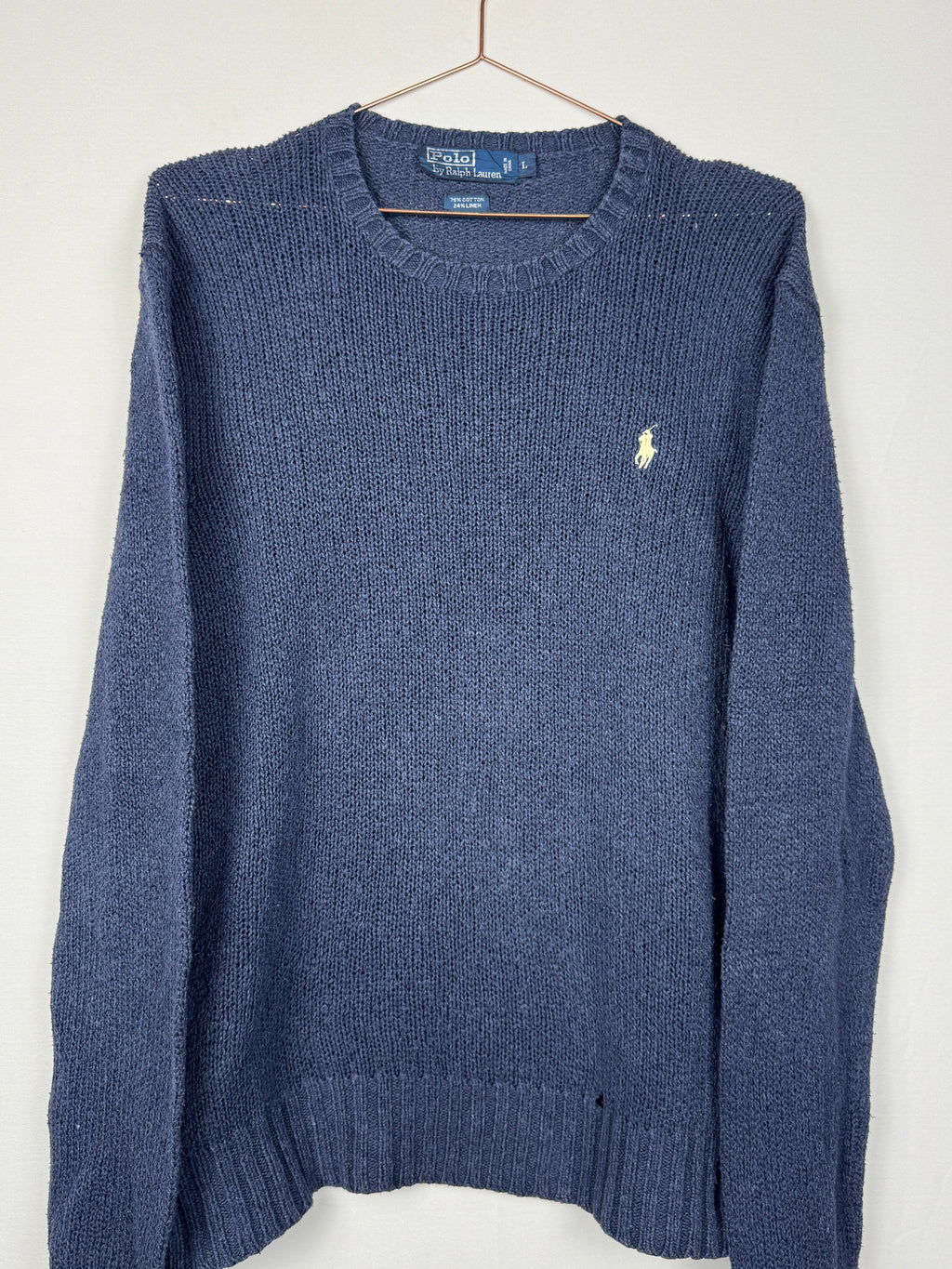 Ralph Lauren Vintage Dark Navy Blue Crewneck Knit Jumper