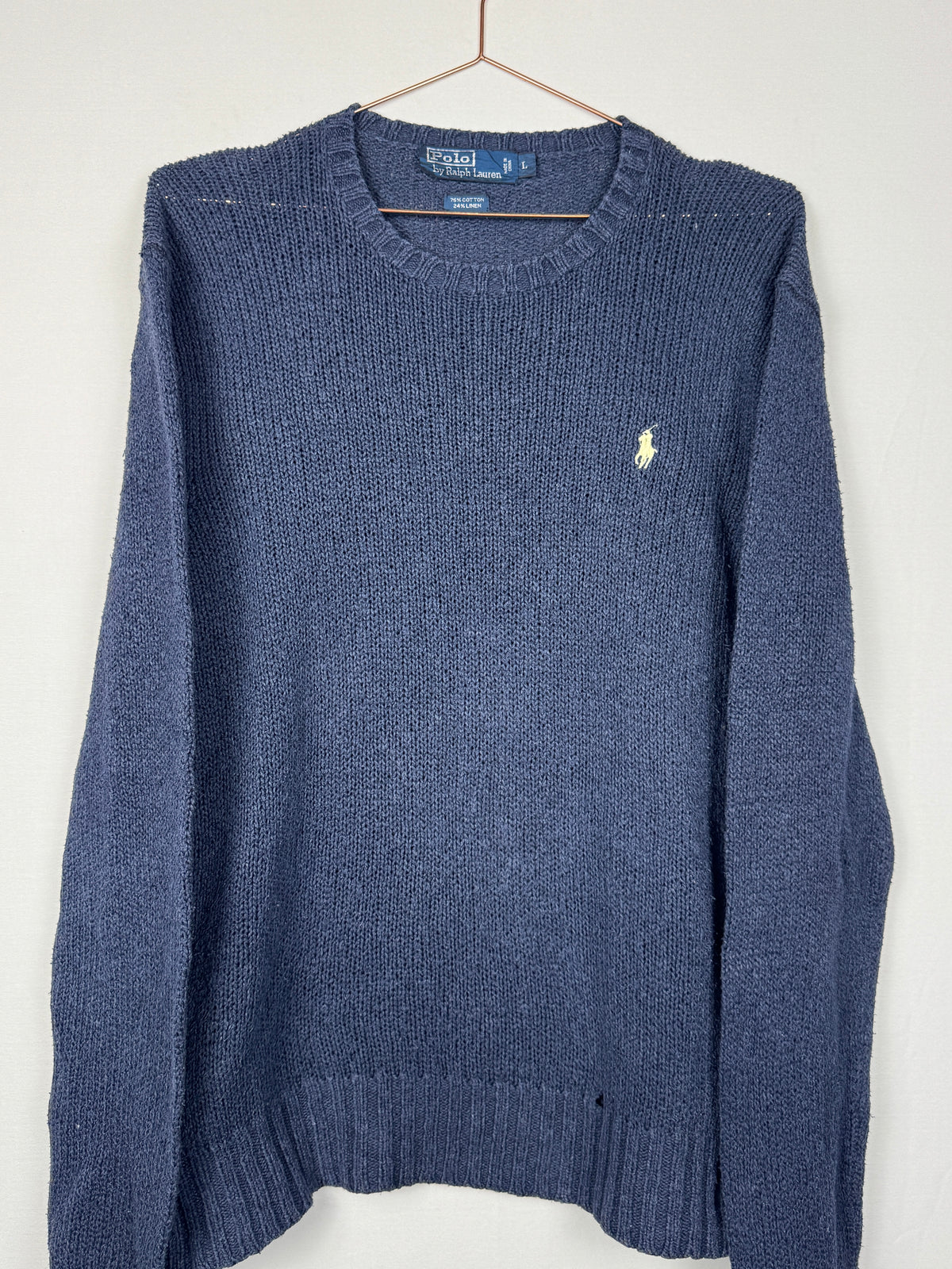 Ralph Lauren Vintage Dark Navy Blue Crewneck Knit Jumper