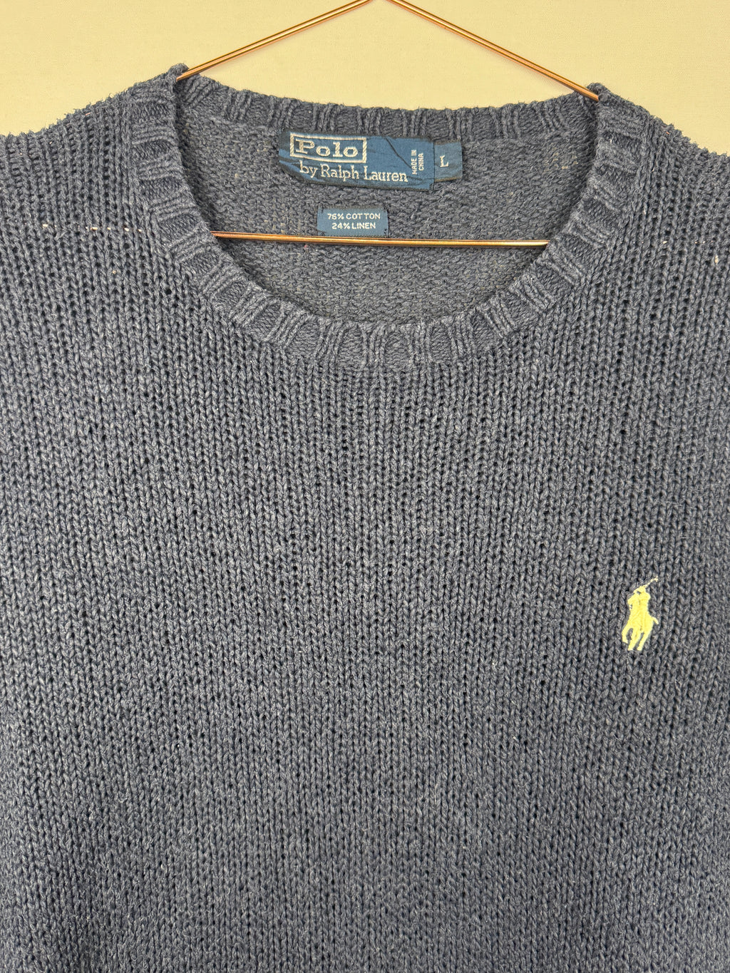 Ralph Lauren Vintage Dark Navy Blue Crewneck Knit Jumper
