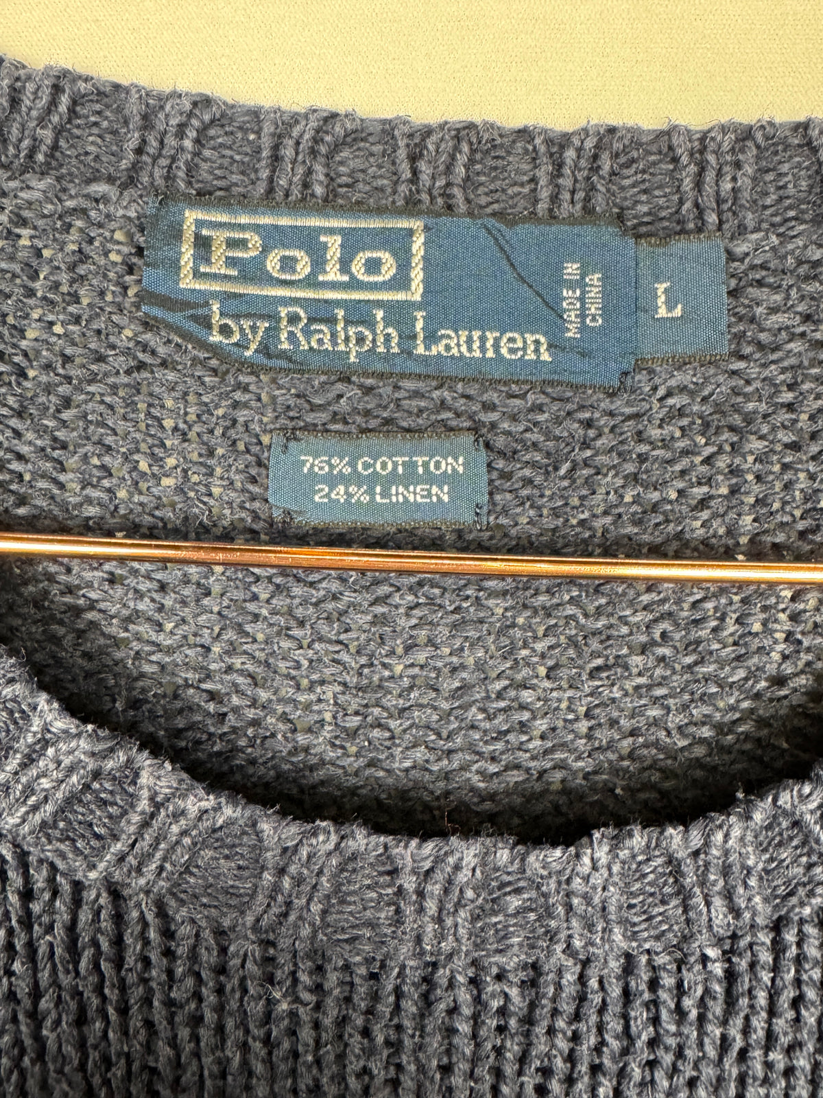Ralph Lauren Vintage Dark Navy Blue Crewneck Knit Jumper