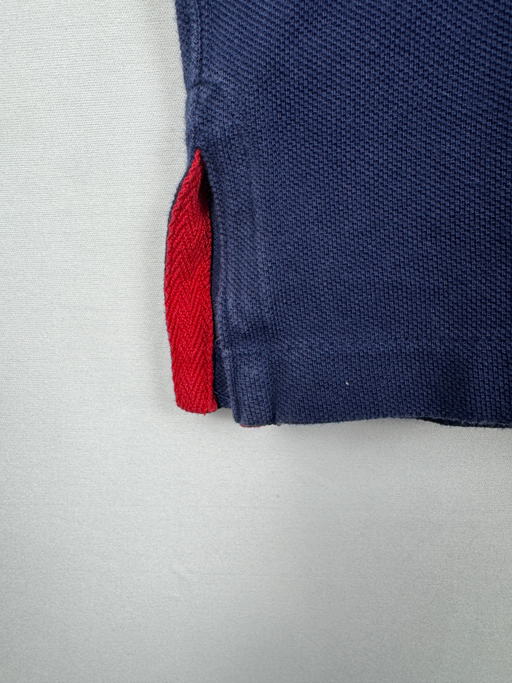 Ralph Lauren Vintage Navy Blue USA Short Sleeve Polo Shirt with Large Red Pony
