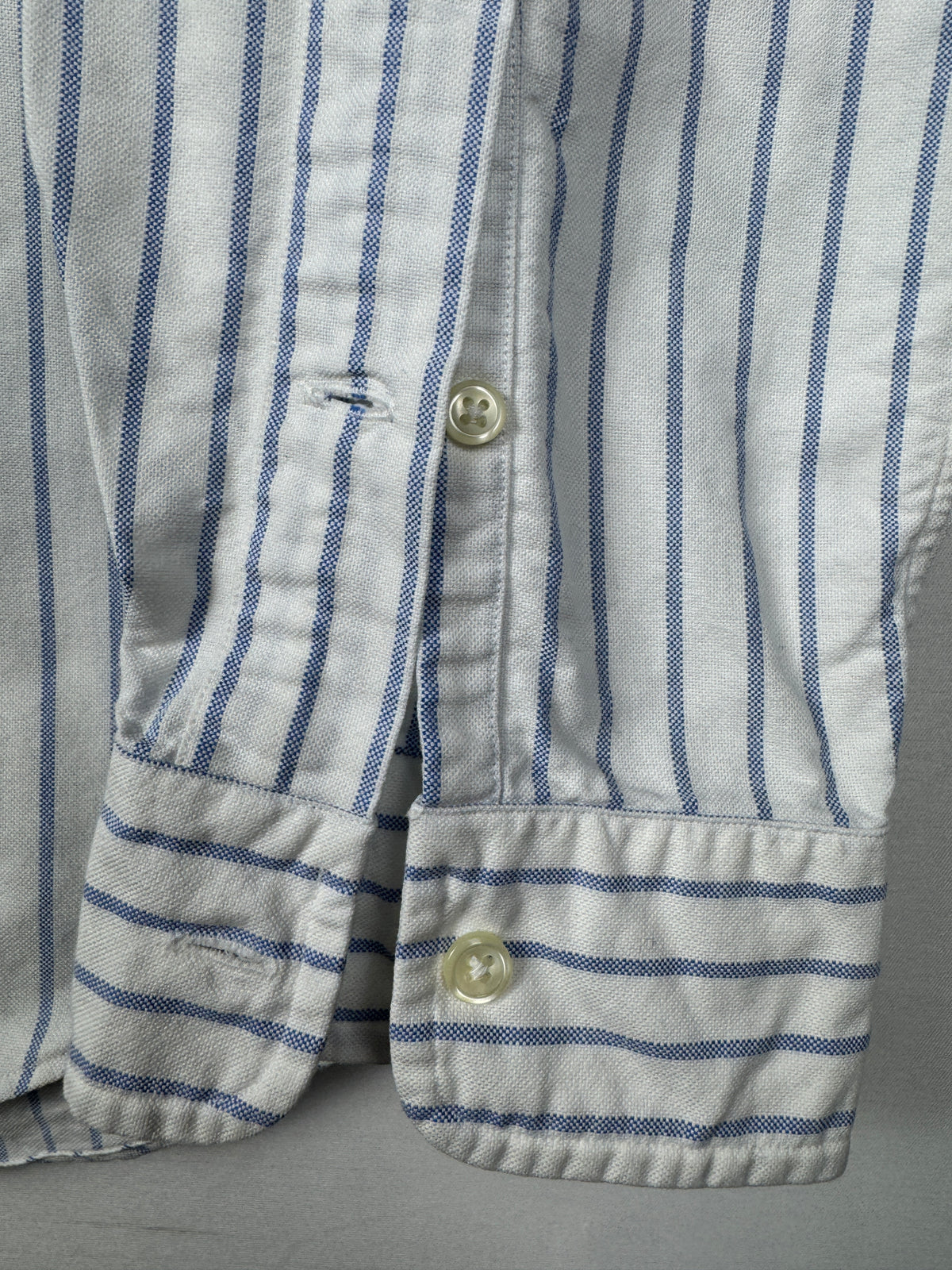 Ralph Lauren Vintage White and Blue Striped Long Sleeve Shirt